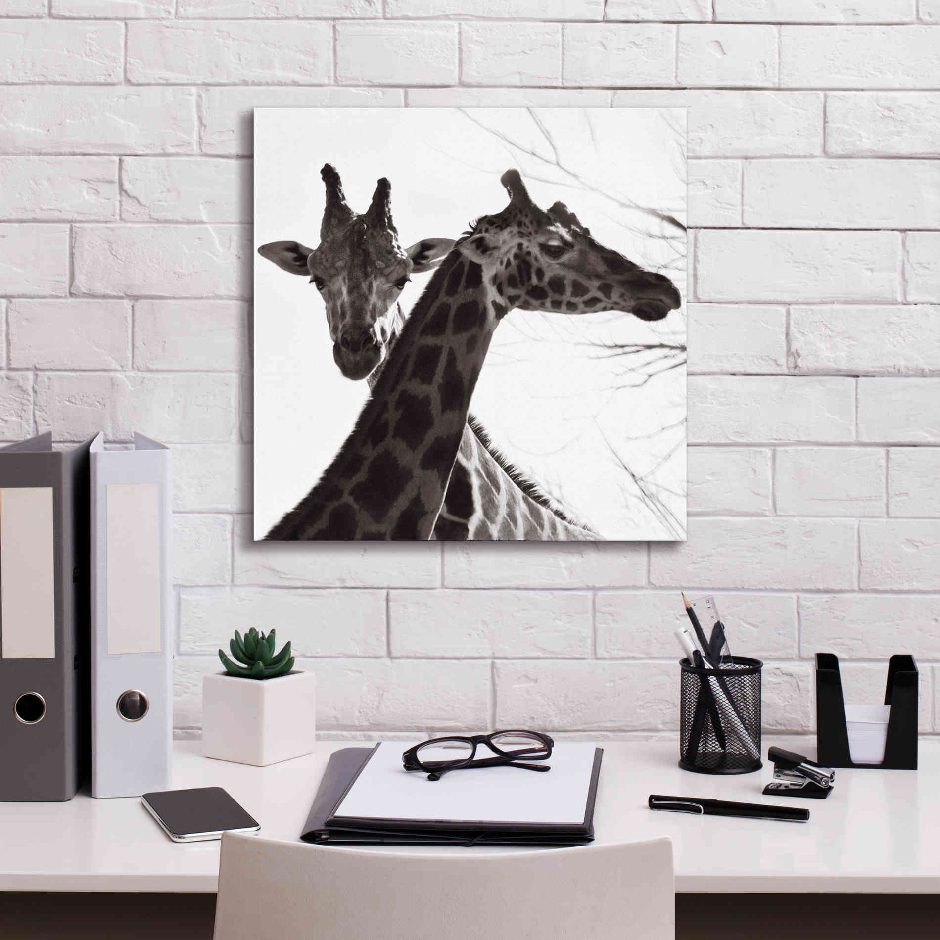 'Giraffe II' by Debra Van Swearingen, Canvas Wall Art,18 x 18