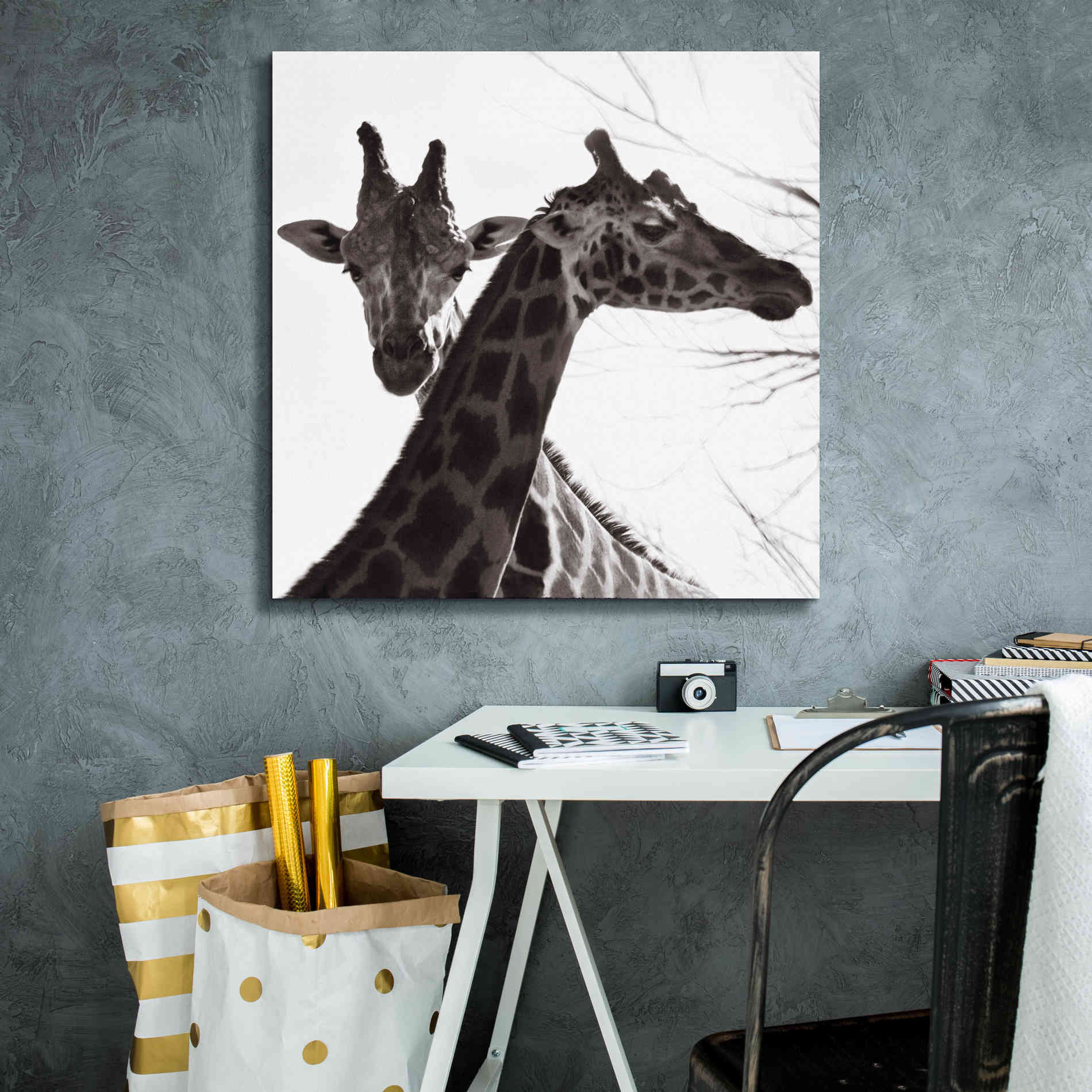 'Giraffe II' by Debra Van Swearingen, Canvas Wall Art,26 x 26