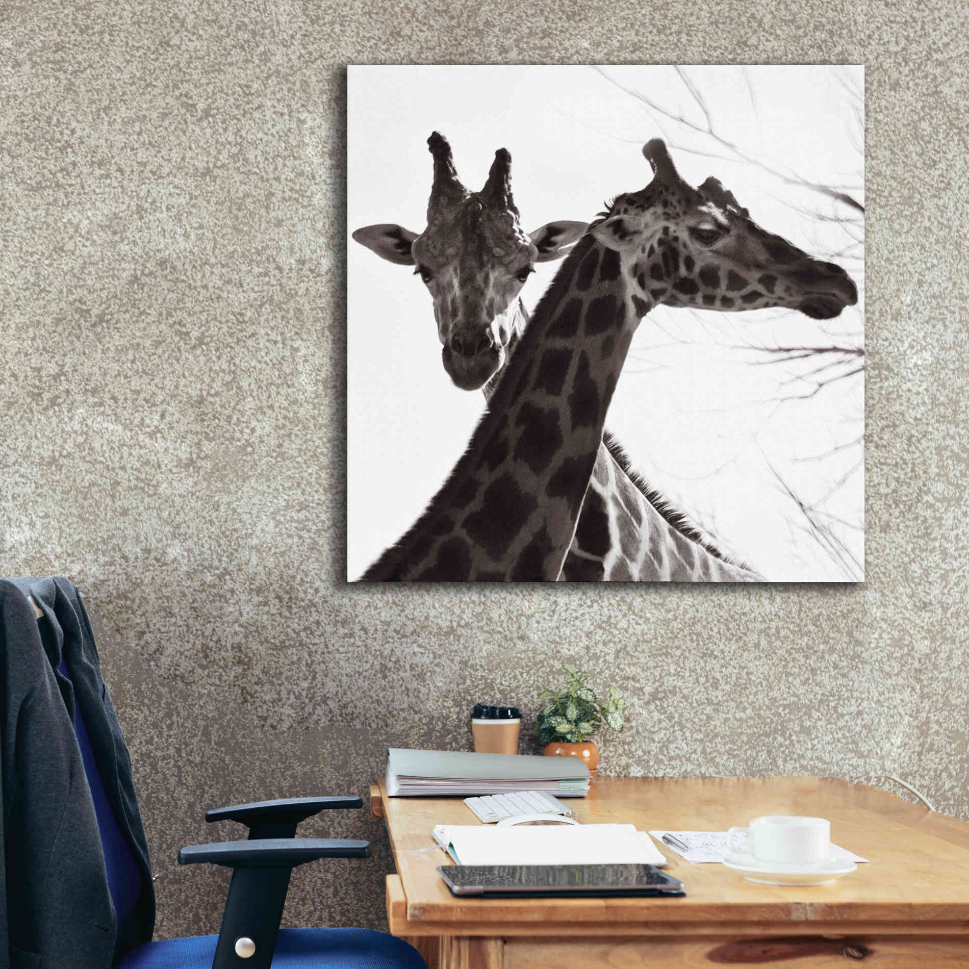 'Giraffe II' by Debra Van Swearingen, Canvas Wall Art,37 x 37