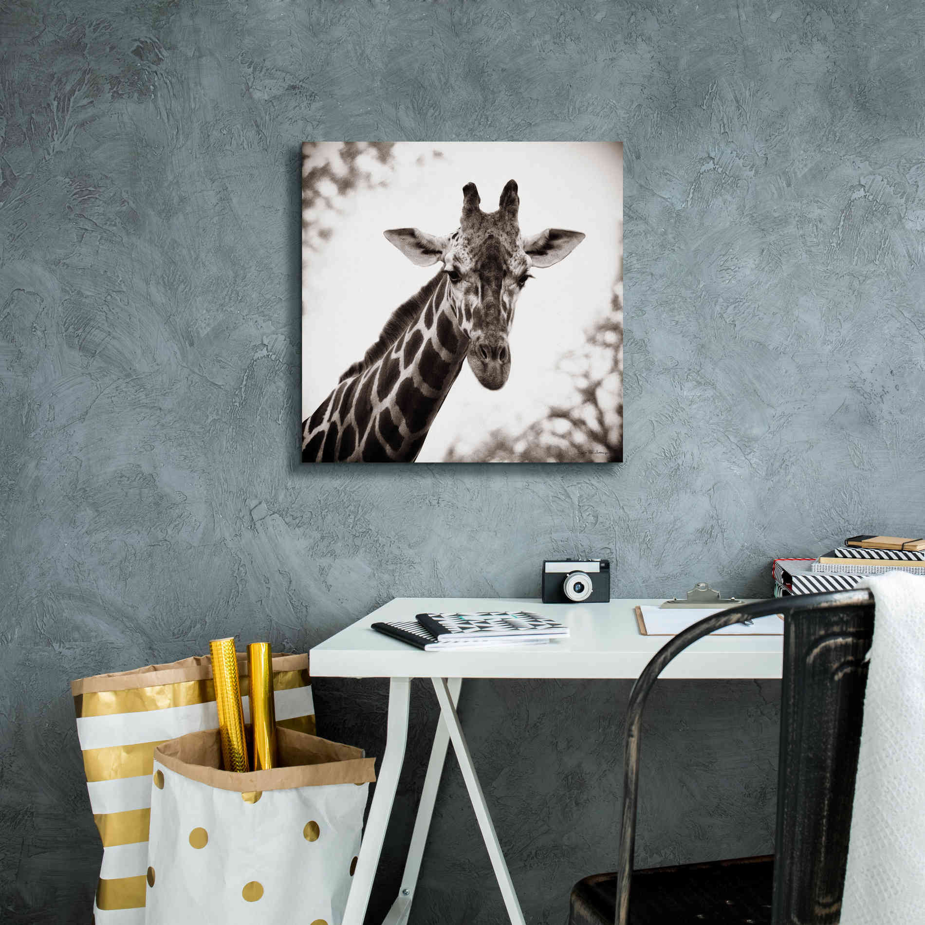 'Giraffe I' by Debra Van Swearingen, Canvas Wall Art,18 x 18