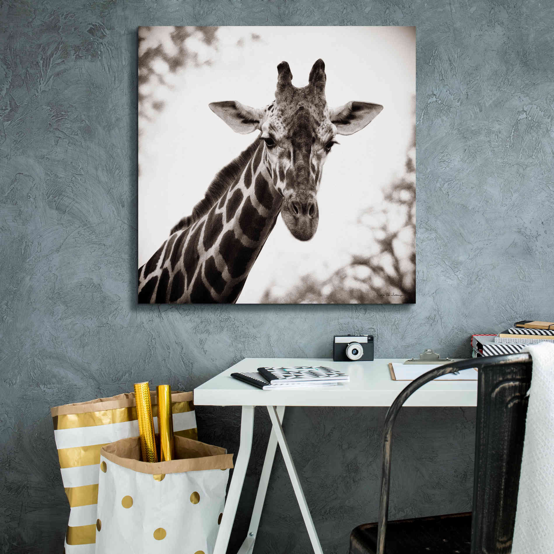 'Giraffe I' by Debra Van Swearingen, Canvas Wall Art,26 x 26