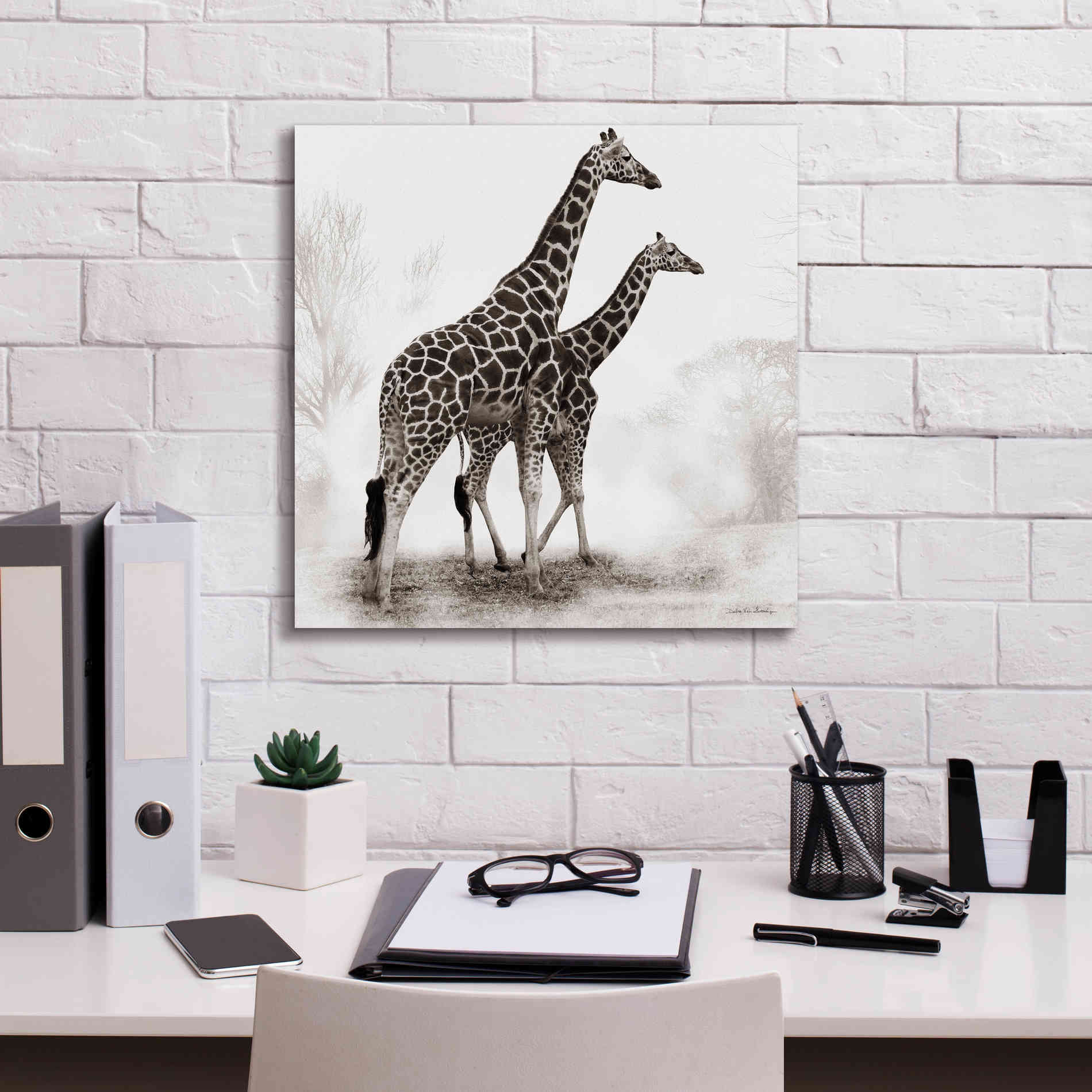 'Giraffe III' by Debra Van Swearingen, Canvas Wall Art,18 x 18