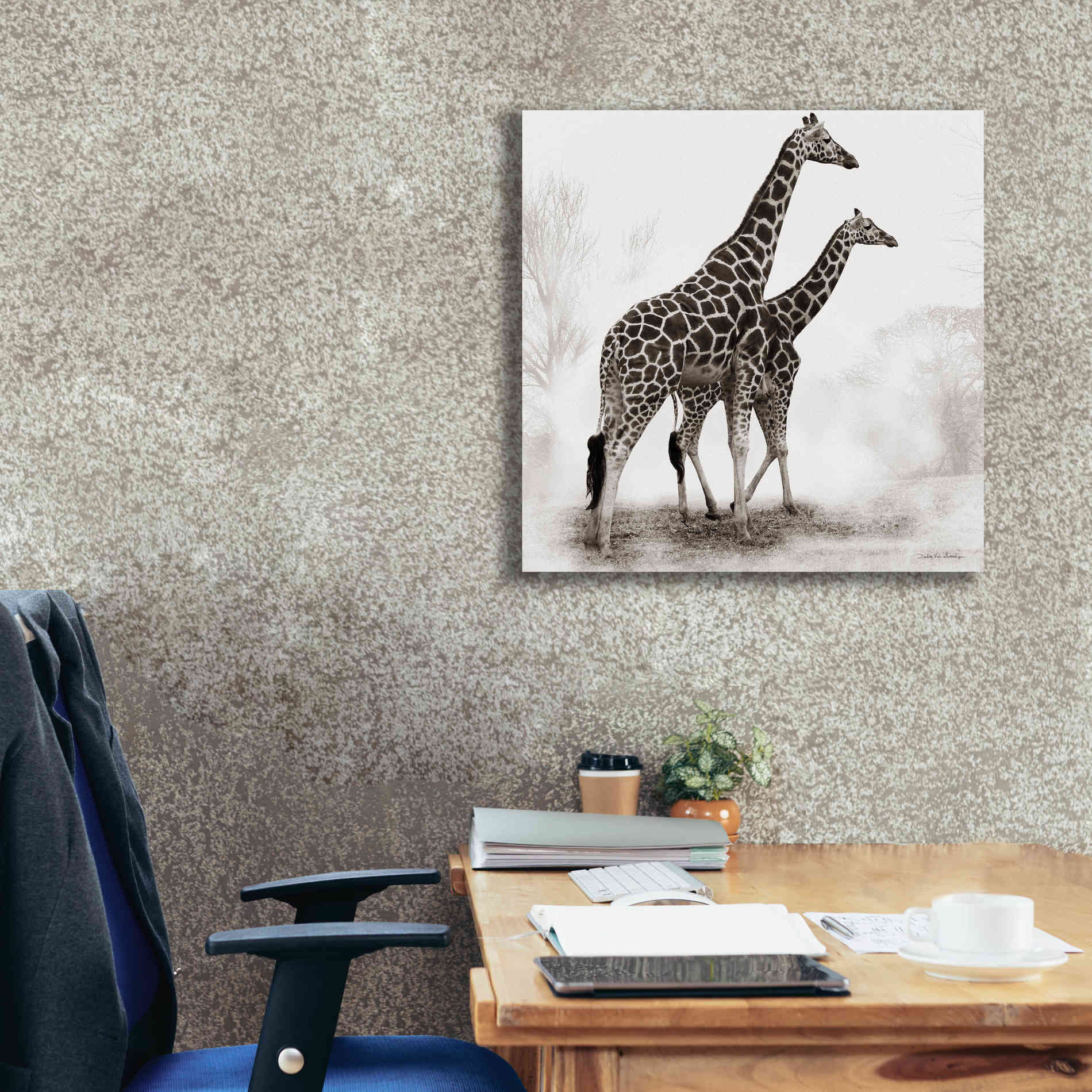 'Giraffe III' by Debra Van Swearingen, Canvas Wall Art,26 x 26