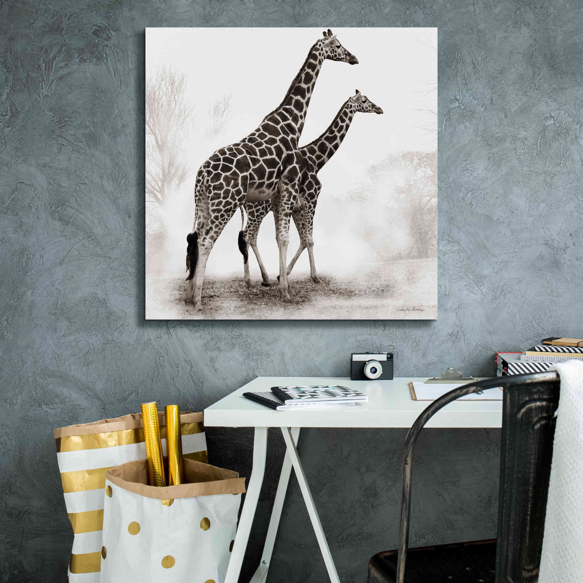 'Giraffe III' by Debra Van Swearingen, Canvas Wall Art,26 x 26