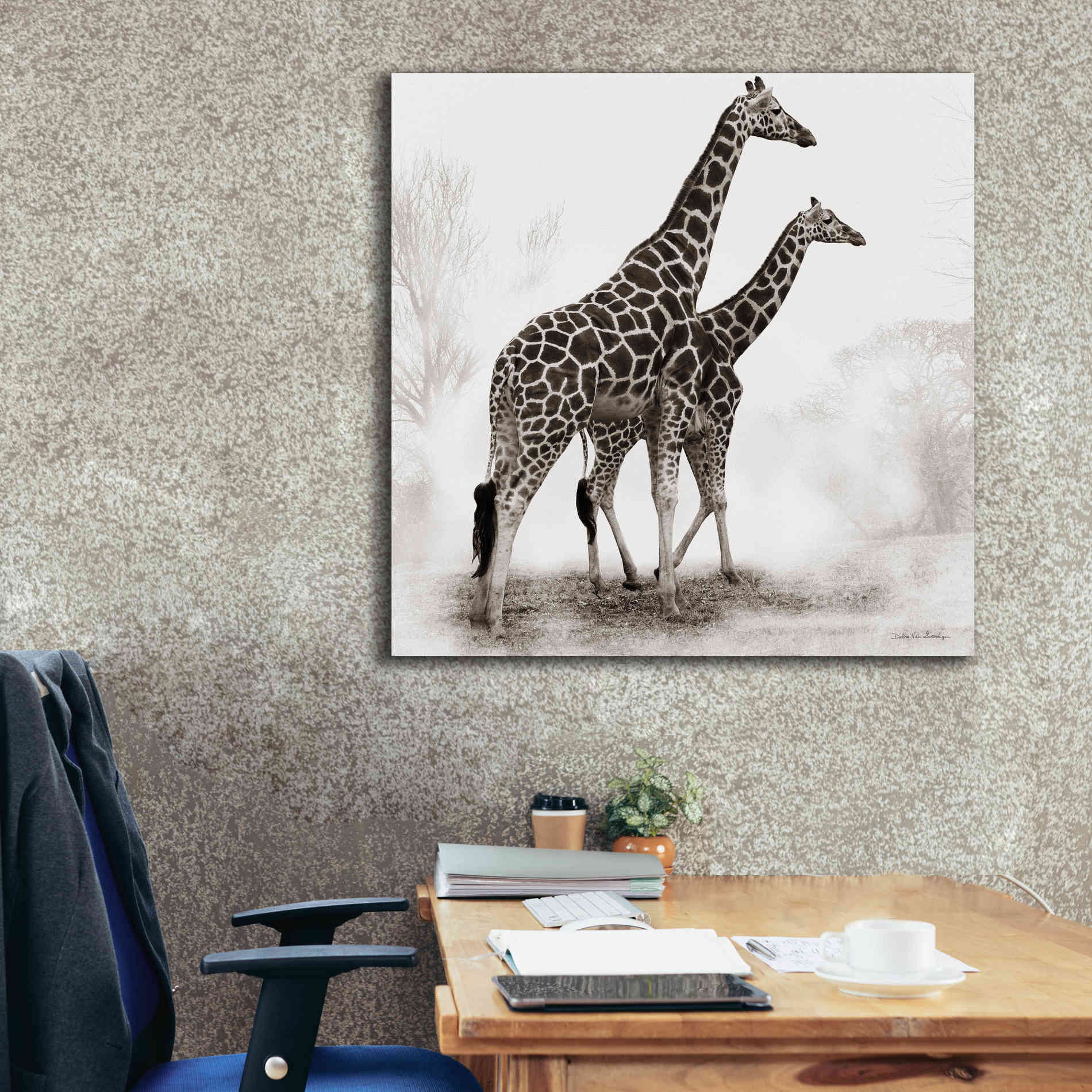 'Giraffe III' by Debra Van Swearingen, Canvas Wall Art,37 x 37