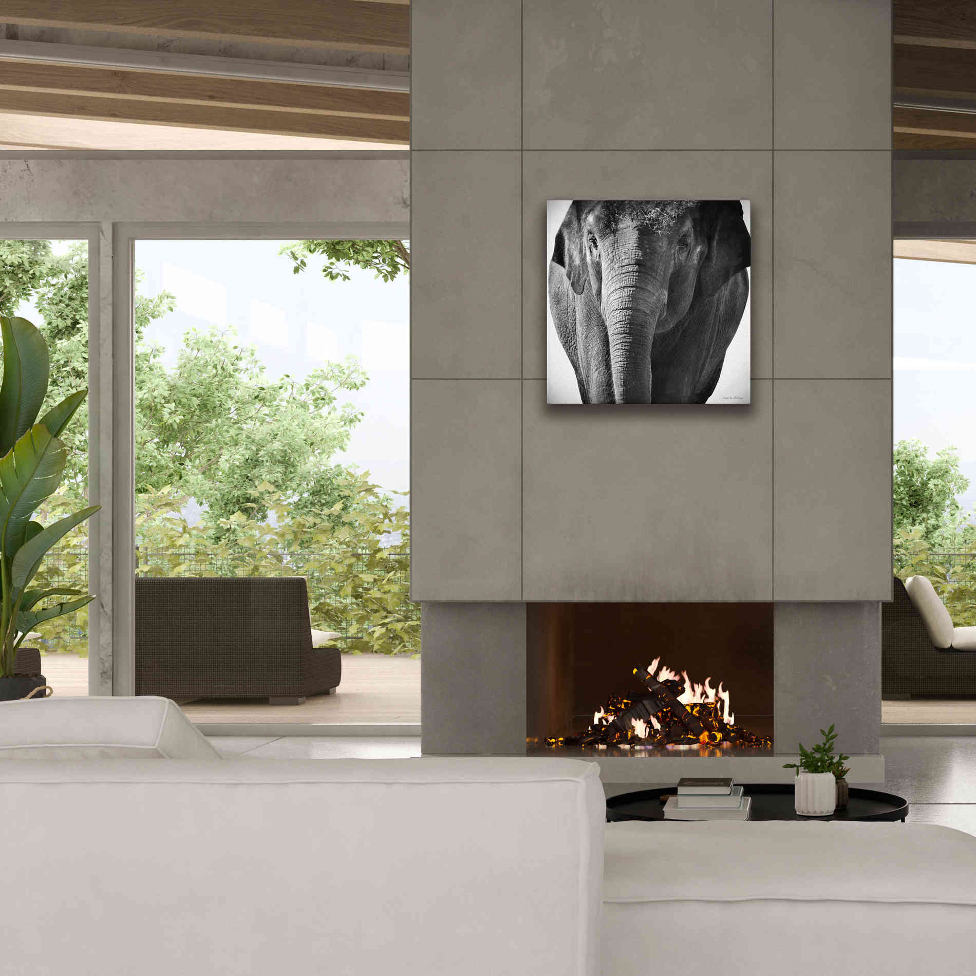 'Elephant I' by Debra Van Swearingen, Canvas Wall Art,26 x 26