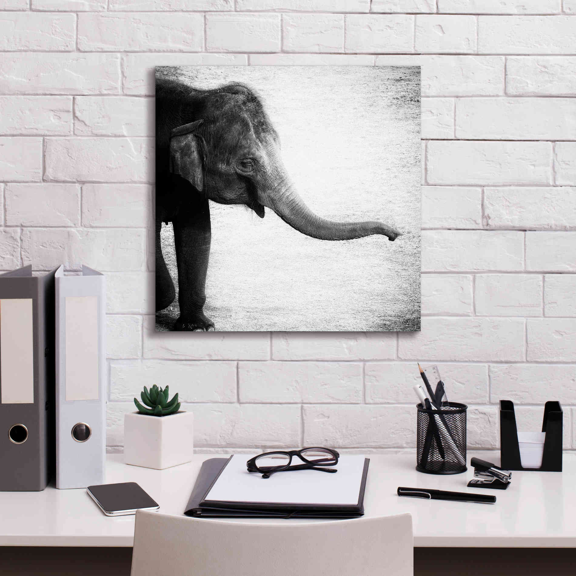 'Elephant II' by Debra Van Swearingen, Canvas Wall Art,18 x 18