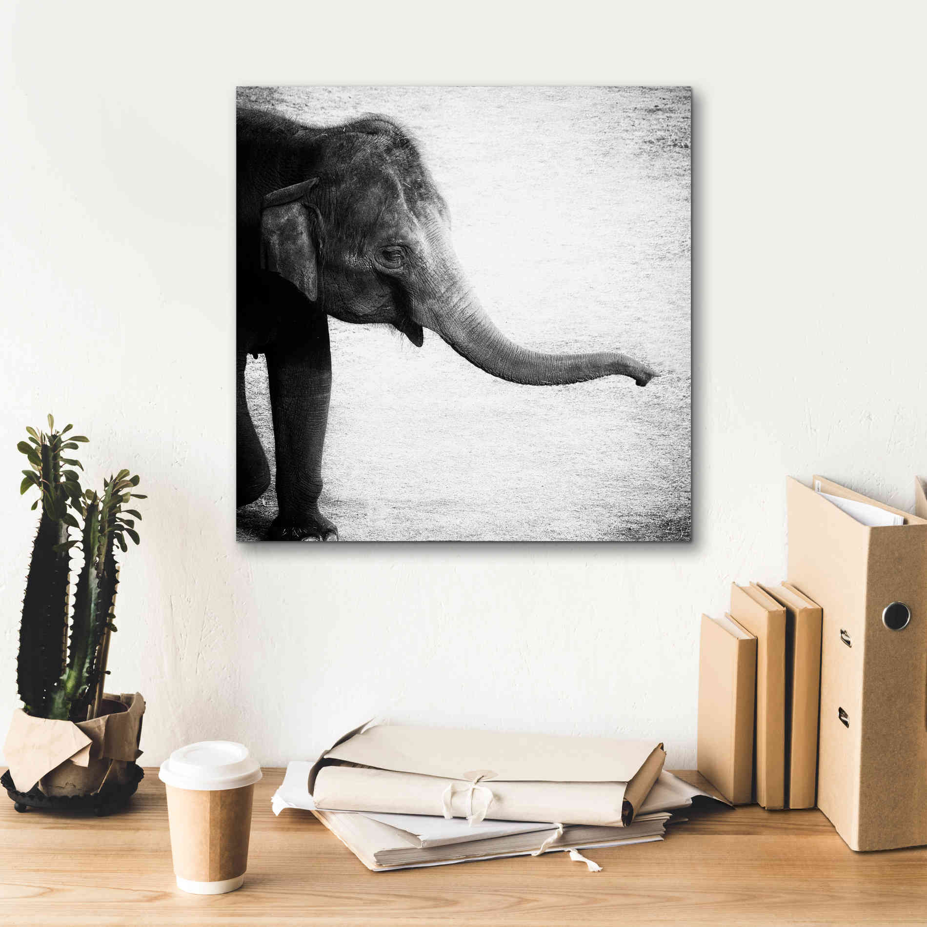 'Elephant II' by Debra Van Swearingen, Canvas Wall Art,18 x 18