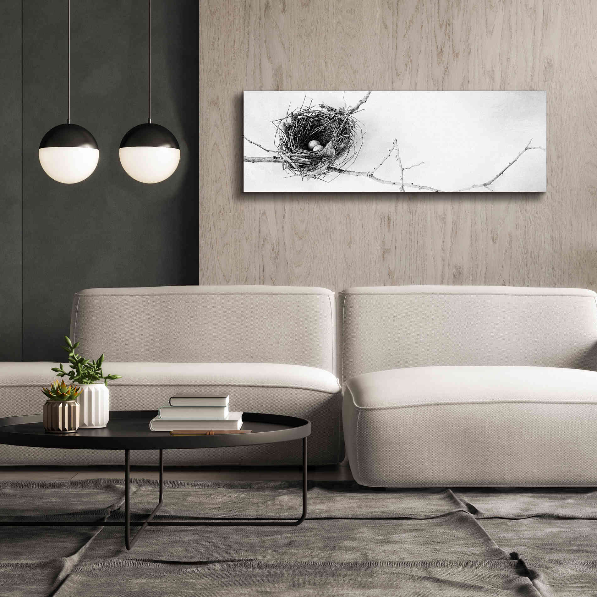 'Nest and Branch I Pano' by Debra Van Swearingen, Canvas Wall Art,60 x 20