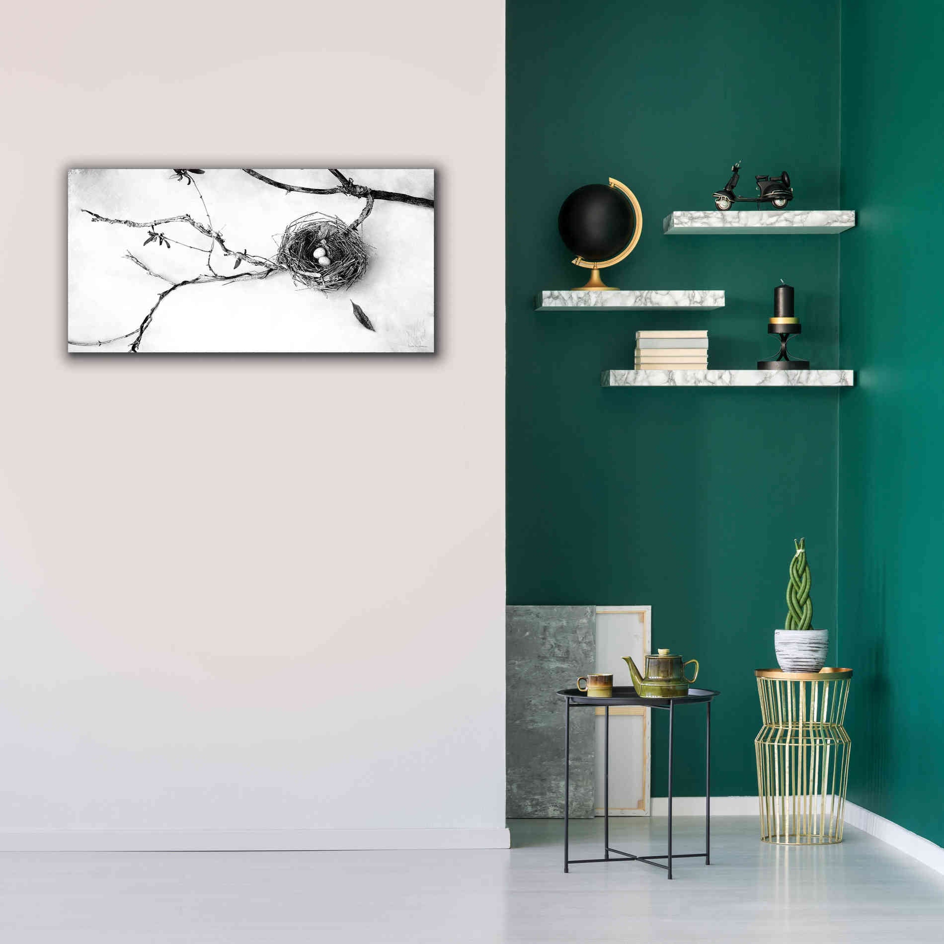 'Nest and Branch II' by Debra Van Swearingen, Canvas Wall Art,40 x 20