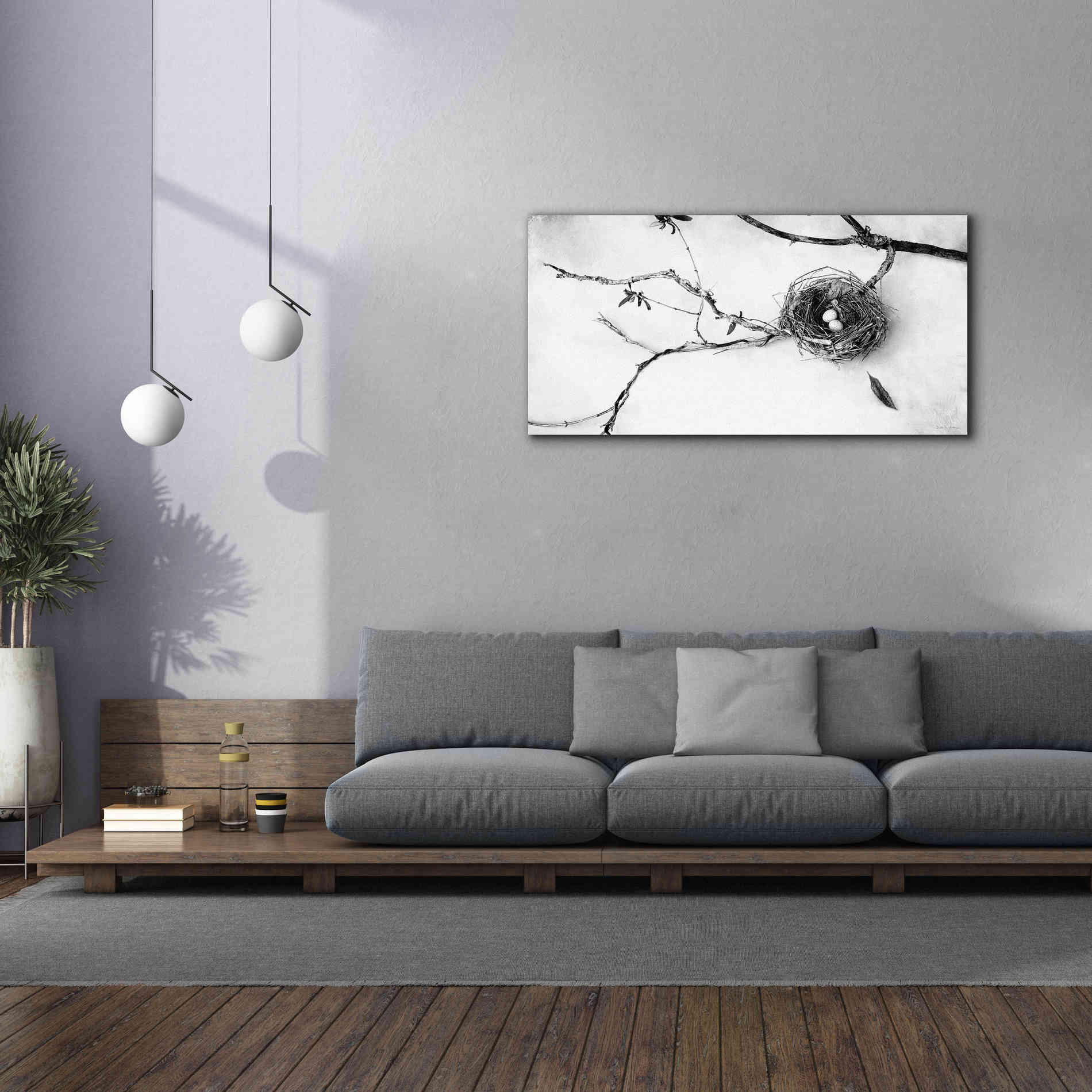 'Nest and Branch II' by Debra Van Swearingen, Canvas Wall Art,60 x 30