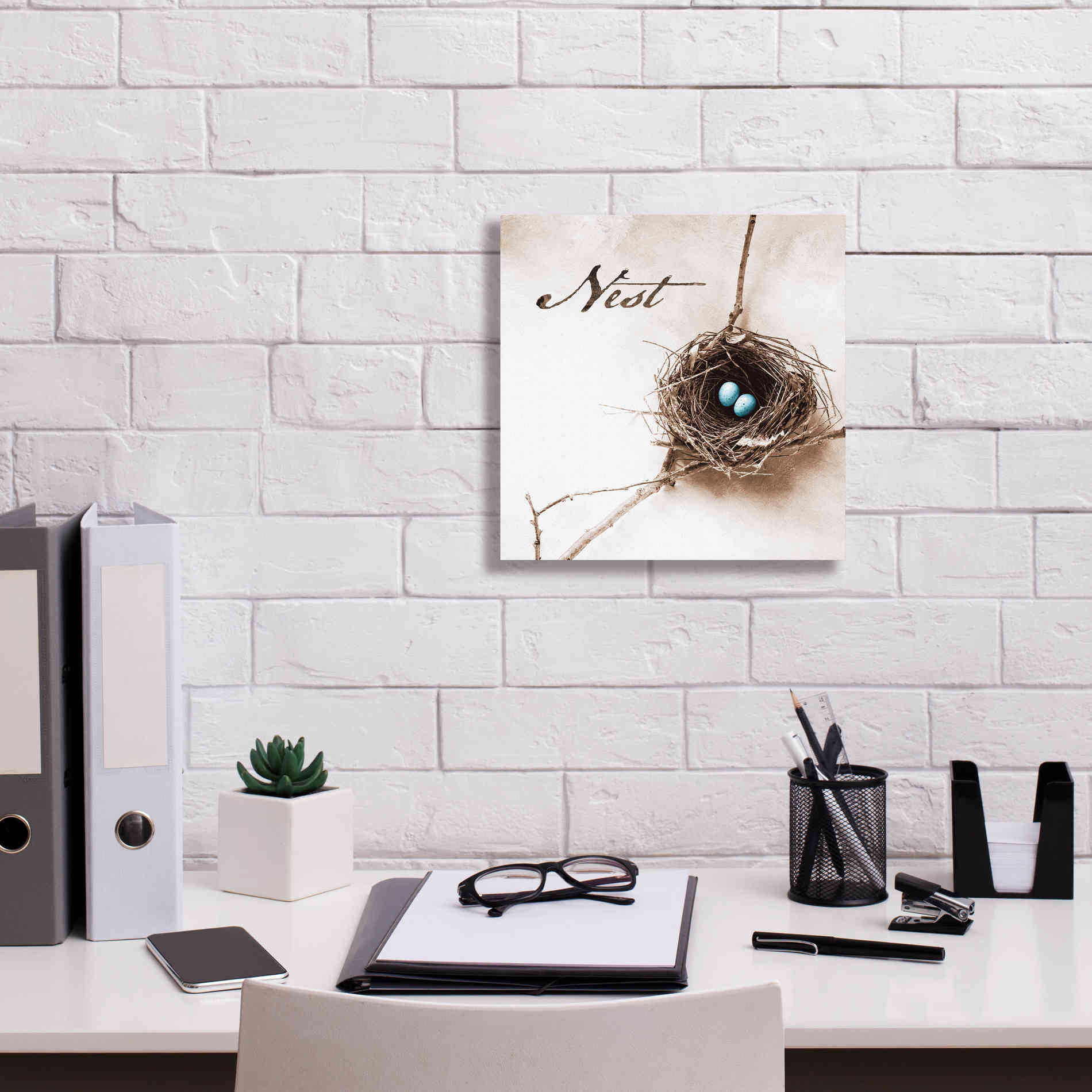 'Nest and Branch IV - Nest' by Debra Van Swearingen, Canvas Wall Art,12 x 12