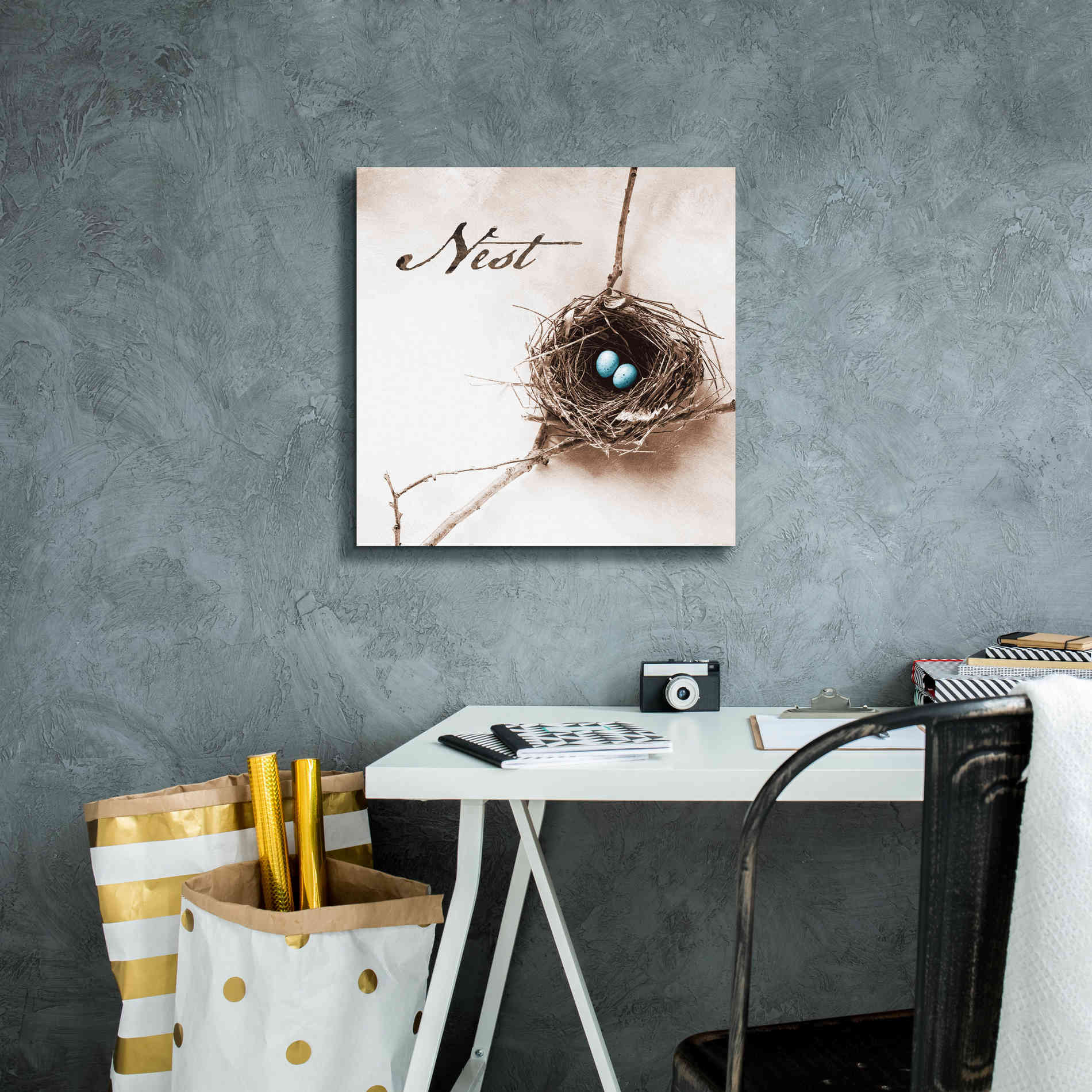 'Nest and Branch IV - Nest' by Debra Van Swearingen, Canvas Wall Art,18 x 18