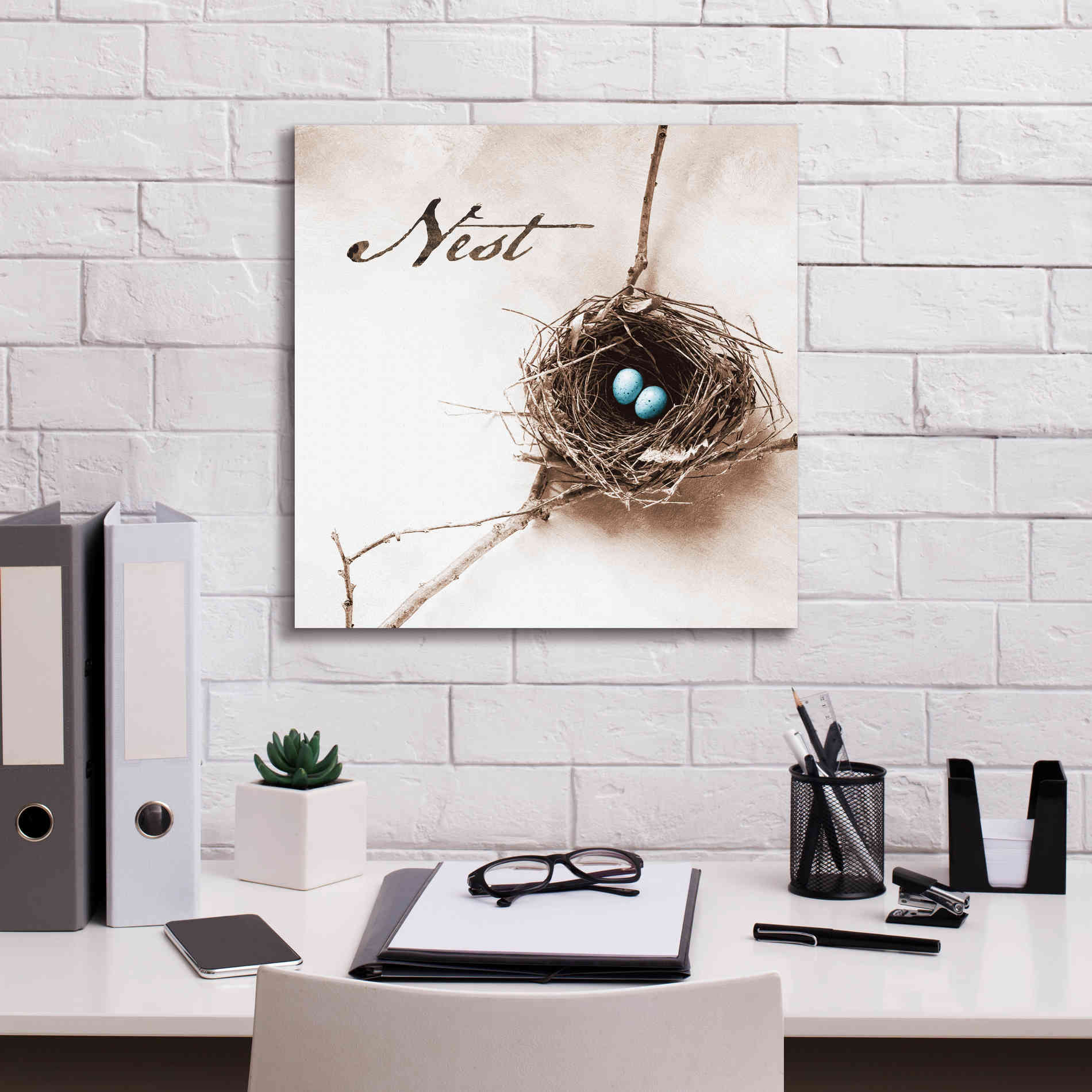 'Nest and Branch IV - Nest' by Debra Van Swearingen, Canvas Wall Art,18 x 18