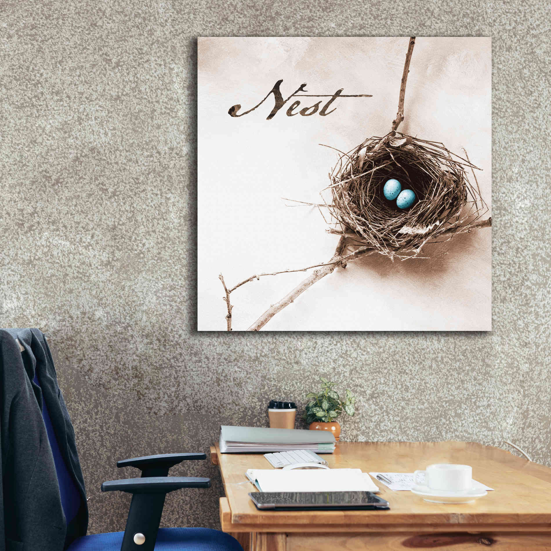 'Nest and Branch IV - Nest' by Debra Van Swearingen, Canvas Wall Art,37 x 37
