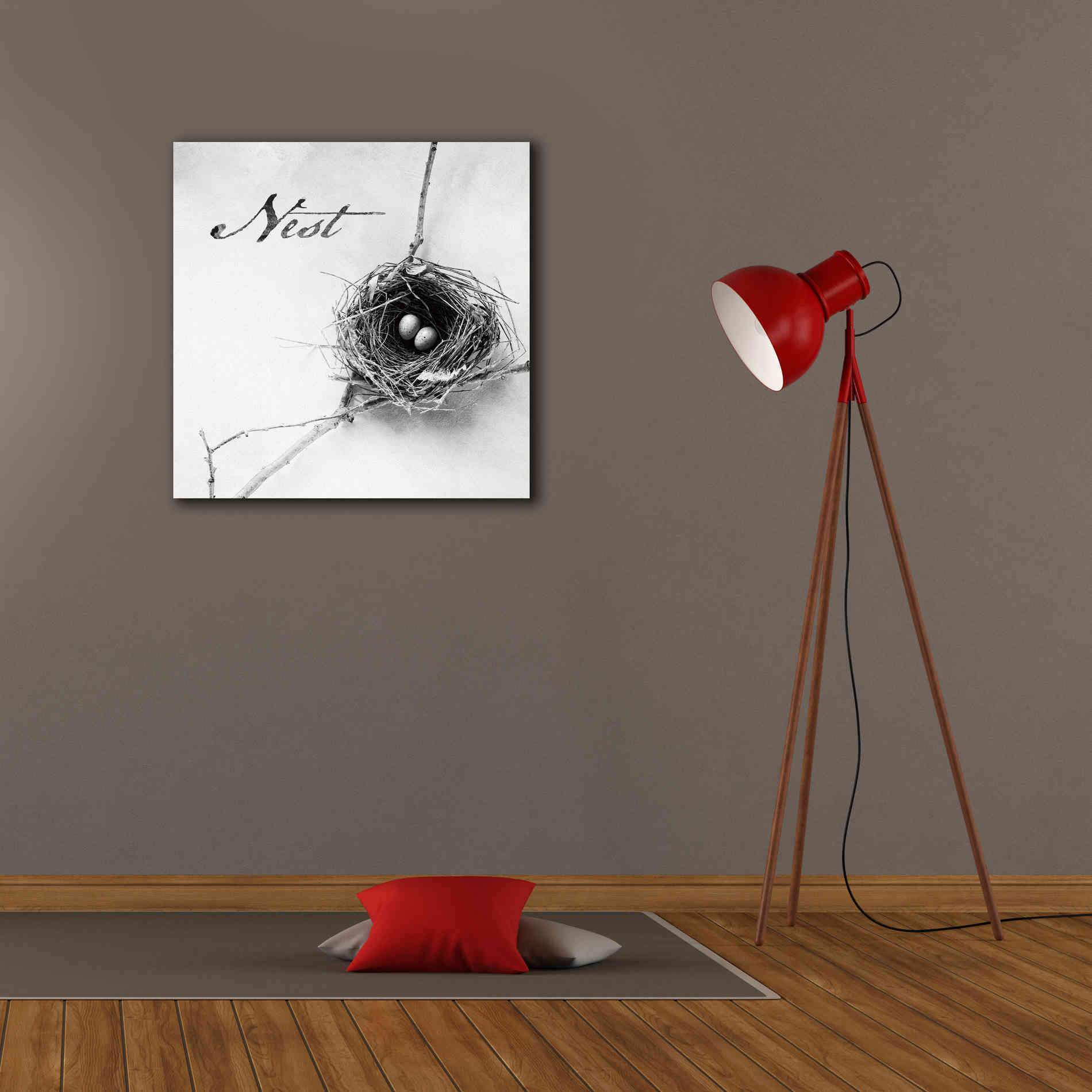 'Nest and Branch IV - Nest B&W' by Debra Van Swearingen, Canvas Wall Art,26 x 26