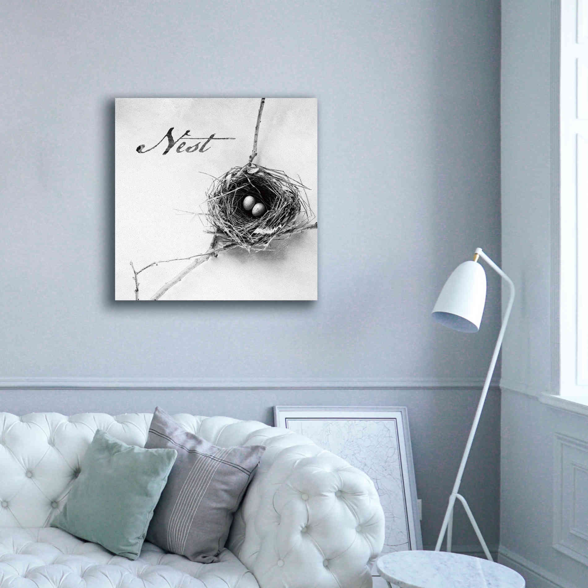 'Nest and Branch IV - Nest B&W' by Debra Van Swearingen, Canvas Wall Art,37 x 37