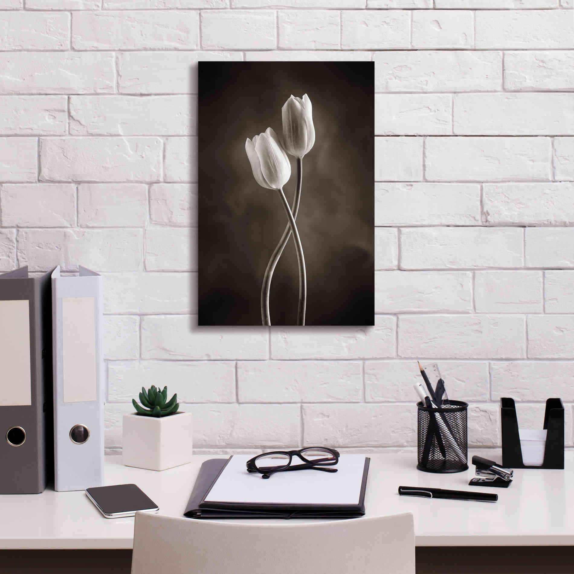 'Two Tone Tulips V' by Debra Van Swearingen, Canvas Wall Art,12 x 18