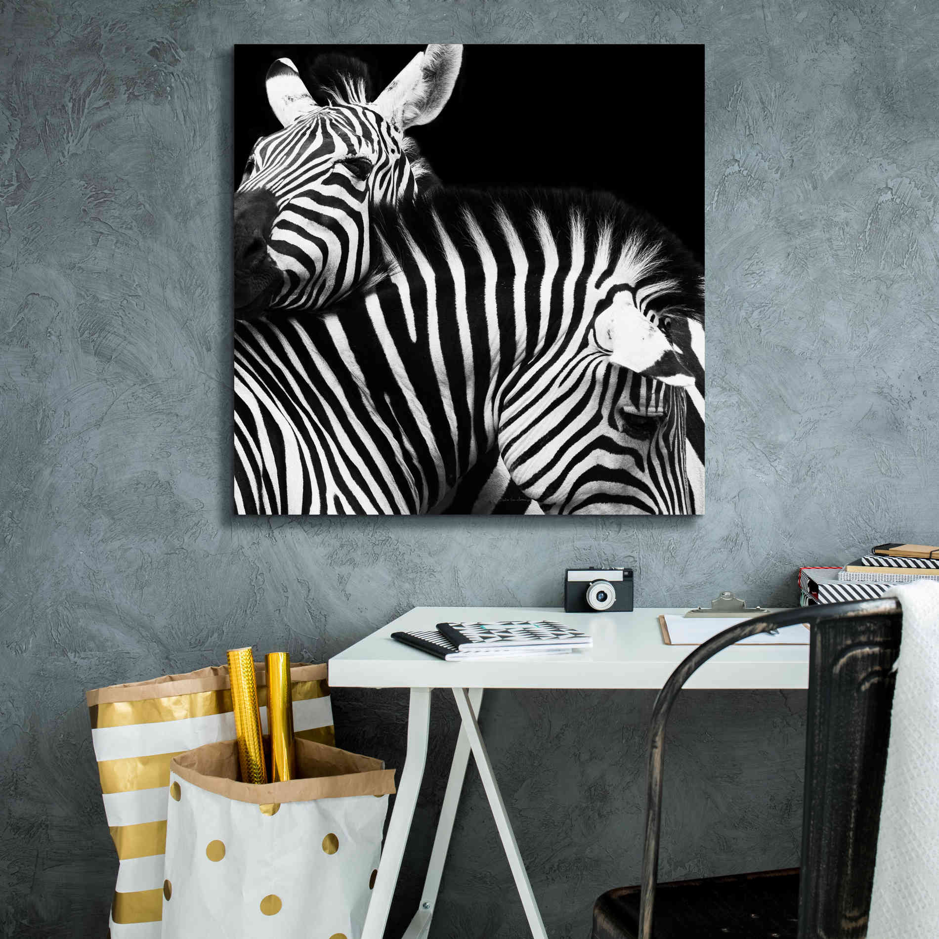 'Zebra VI' by Debra Van Swearingen, Canvas Wall Art,26 x 26