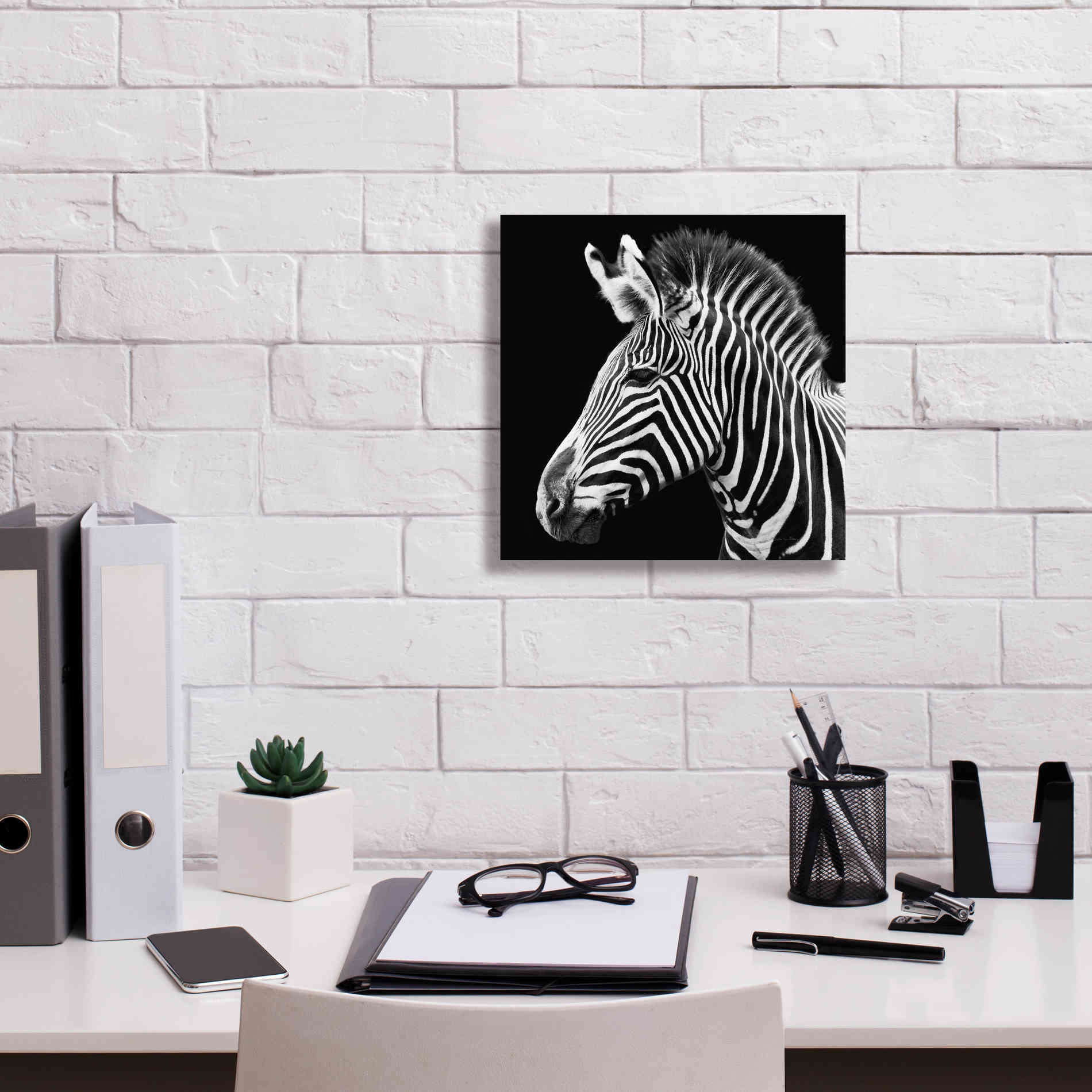 'Zebra VII' by Debra Van Swearingen, Canvas Wall Art,12 x 12