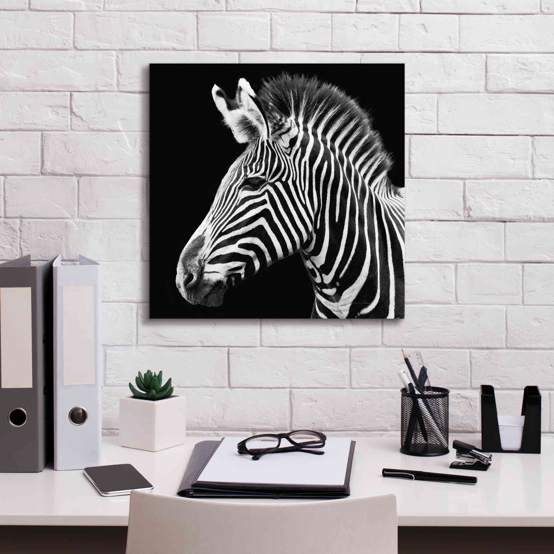 'Zebra VII' by Debra Van Swearingen, Canvas Wall Art,18 x 18