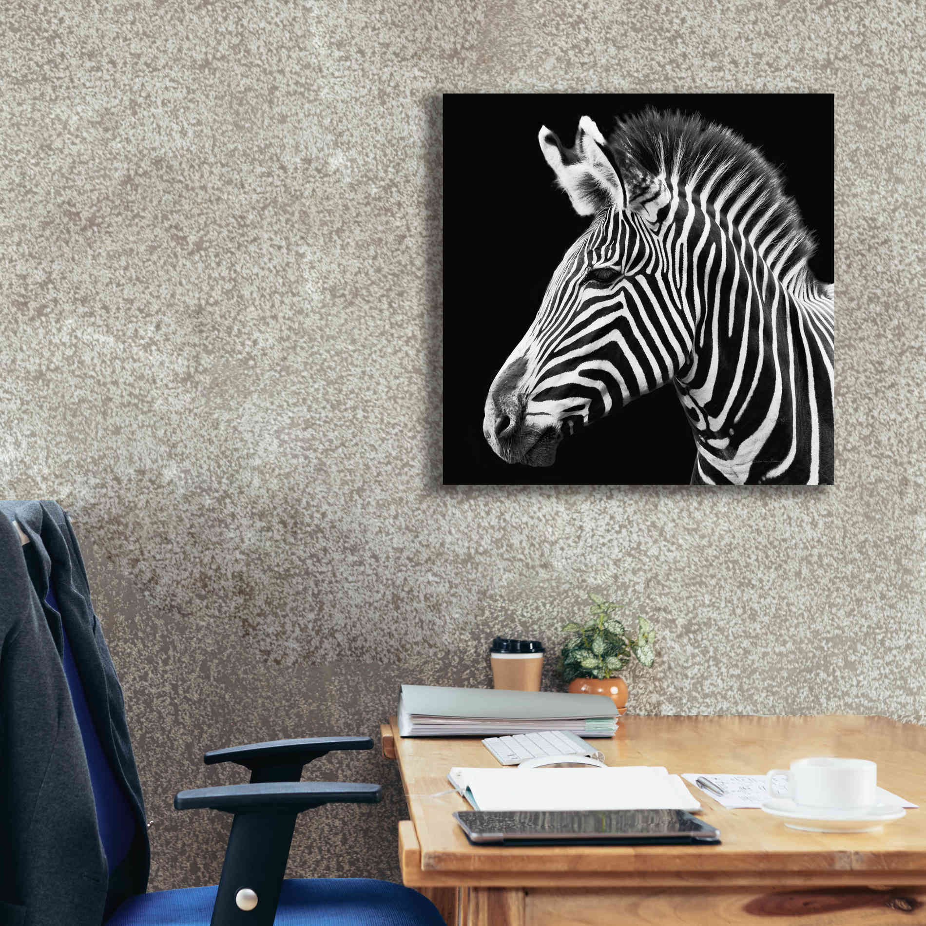 'Zebra VII' by Debra Van Swearingen, Canvas Wall Art,26 x 26