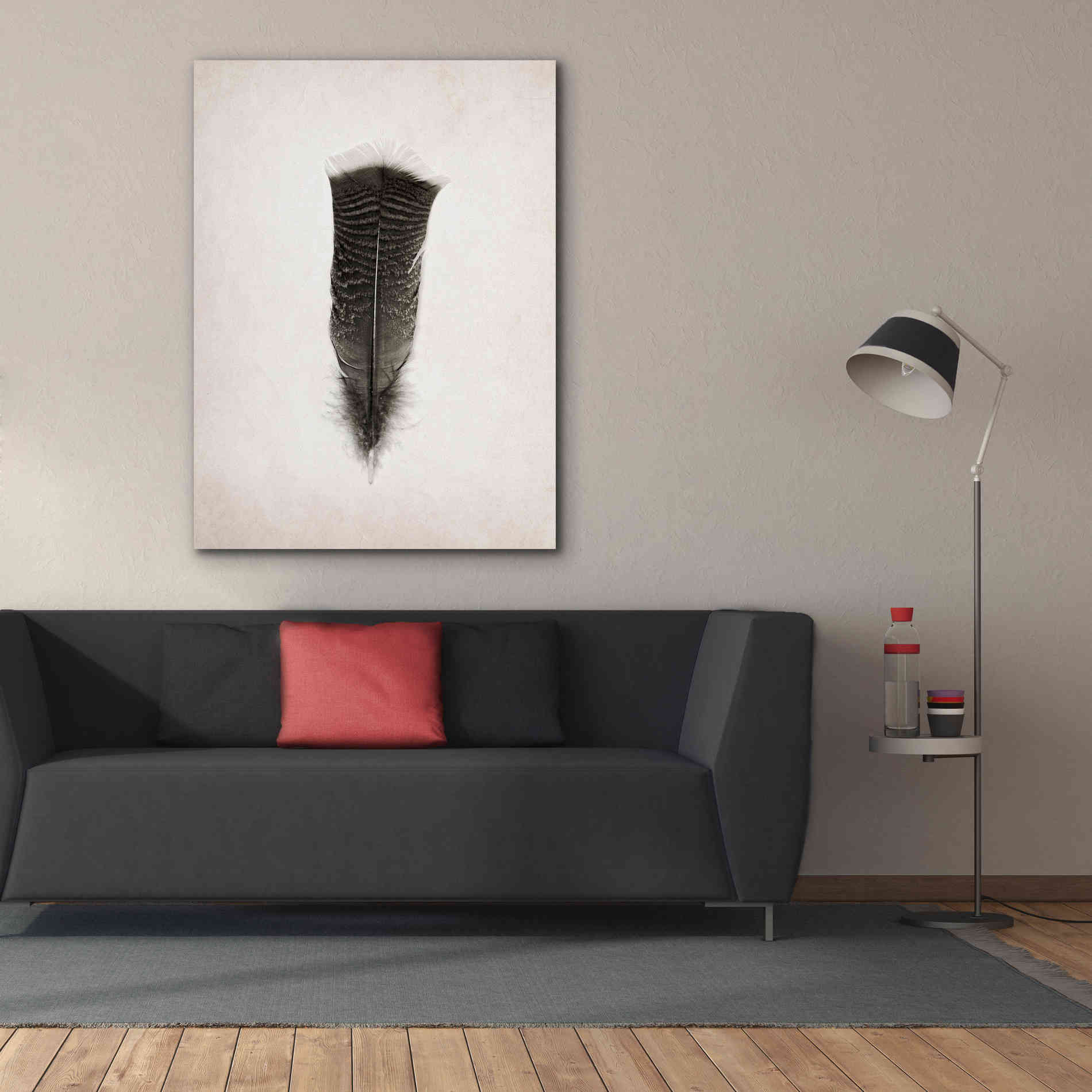 'Feather III B&W' by Debra Van Swearingen, Canvas Wall Art,40 x 54