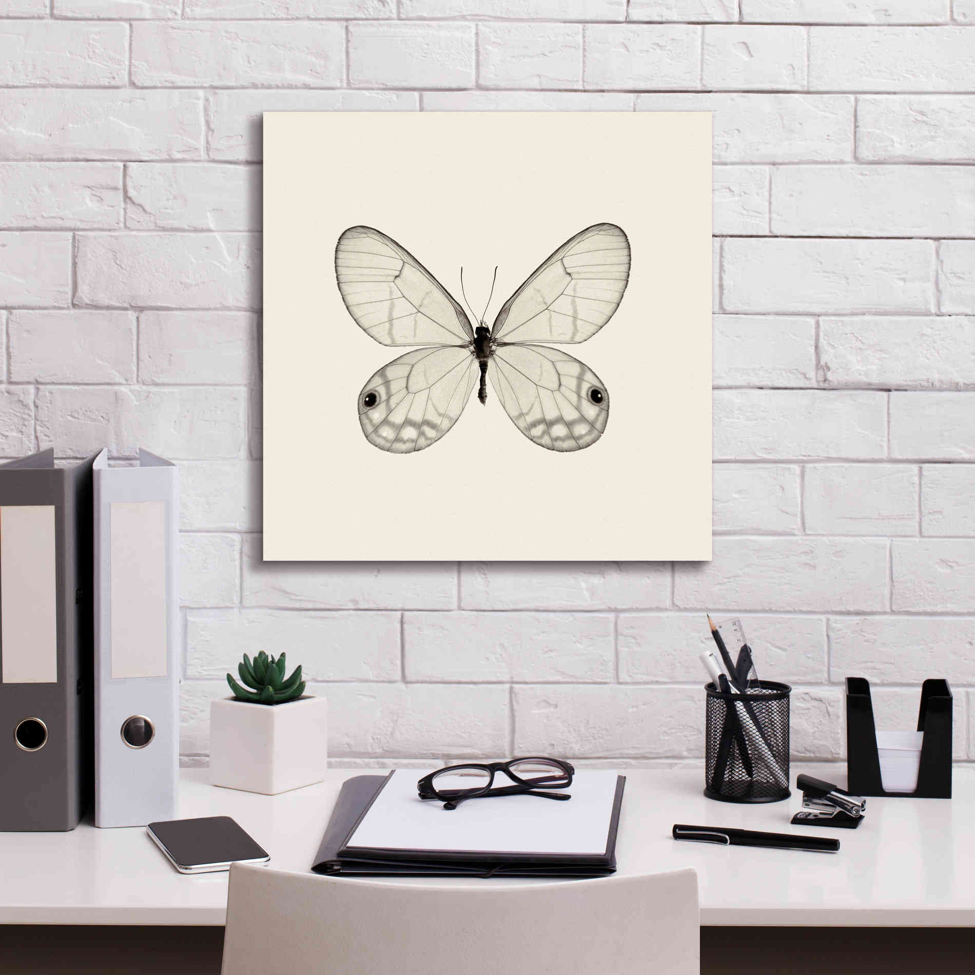 'Butterfly I B&W' by Debra Van Swearingen, Canvas Wall Art,18 x 18