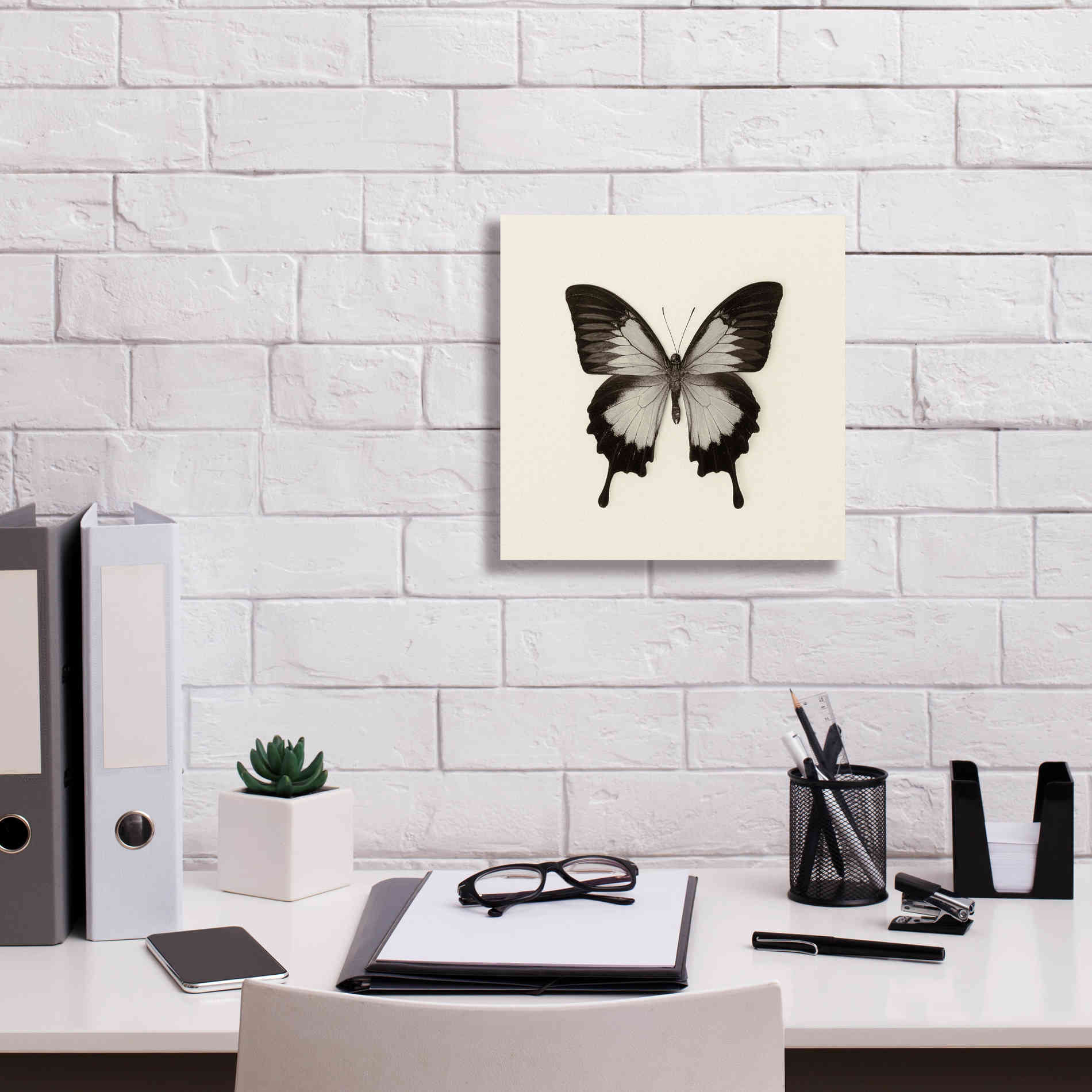 'Butterfly III B&W' by Debra Van Swearingen, Canvas Wall Art,12 x 12