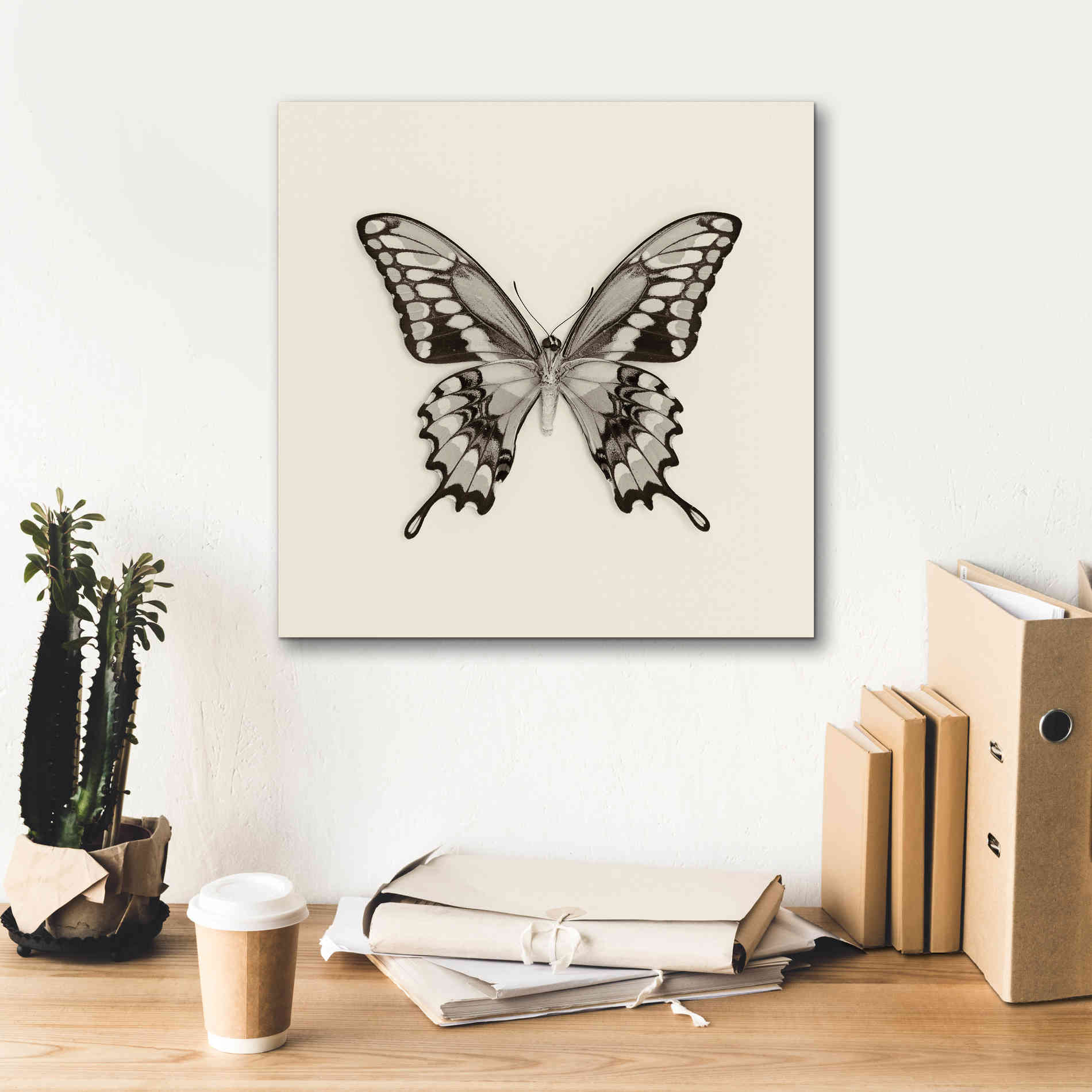 'Butterfly VI B&W' by Debra Van Swearingen, Canvas Wall Art,18 x 18