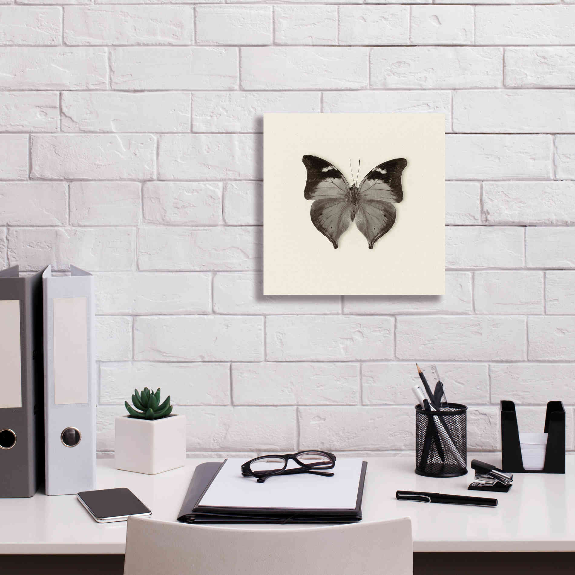 'Butterfly VII B&W' by Debra Van Swearingen, Canvas Wall Art,12 x 12