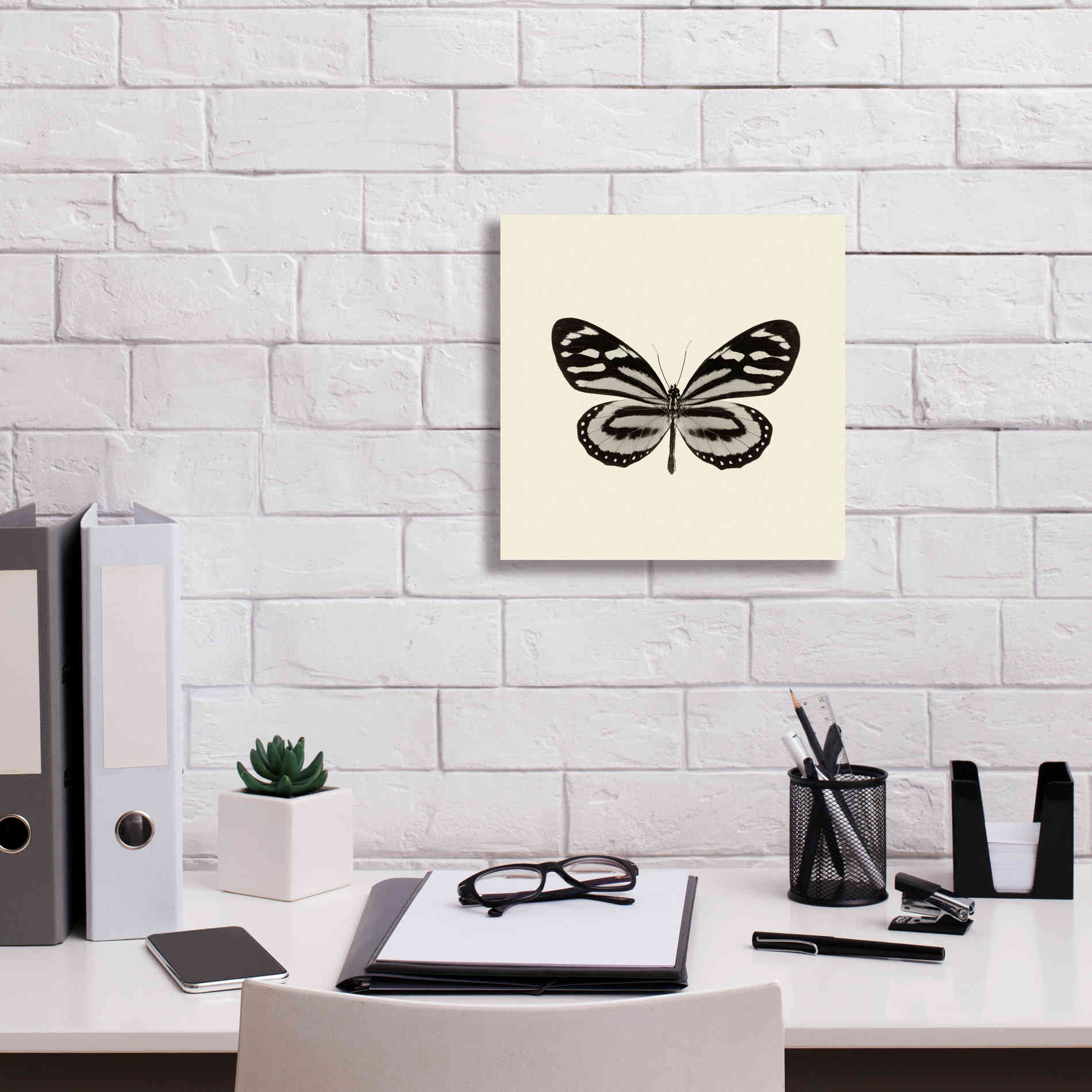 'Butterfly VIII B&W' by Debra Van Swearingen, Canvas Wall Art,12 x 12