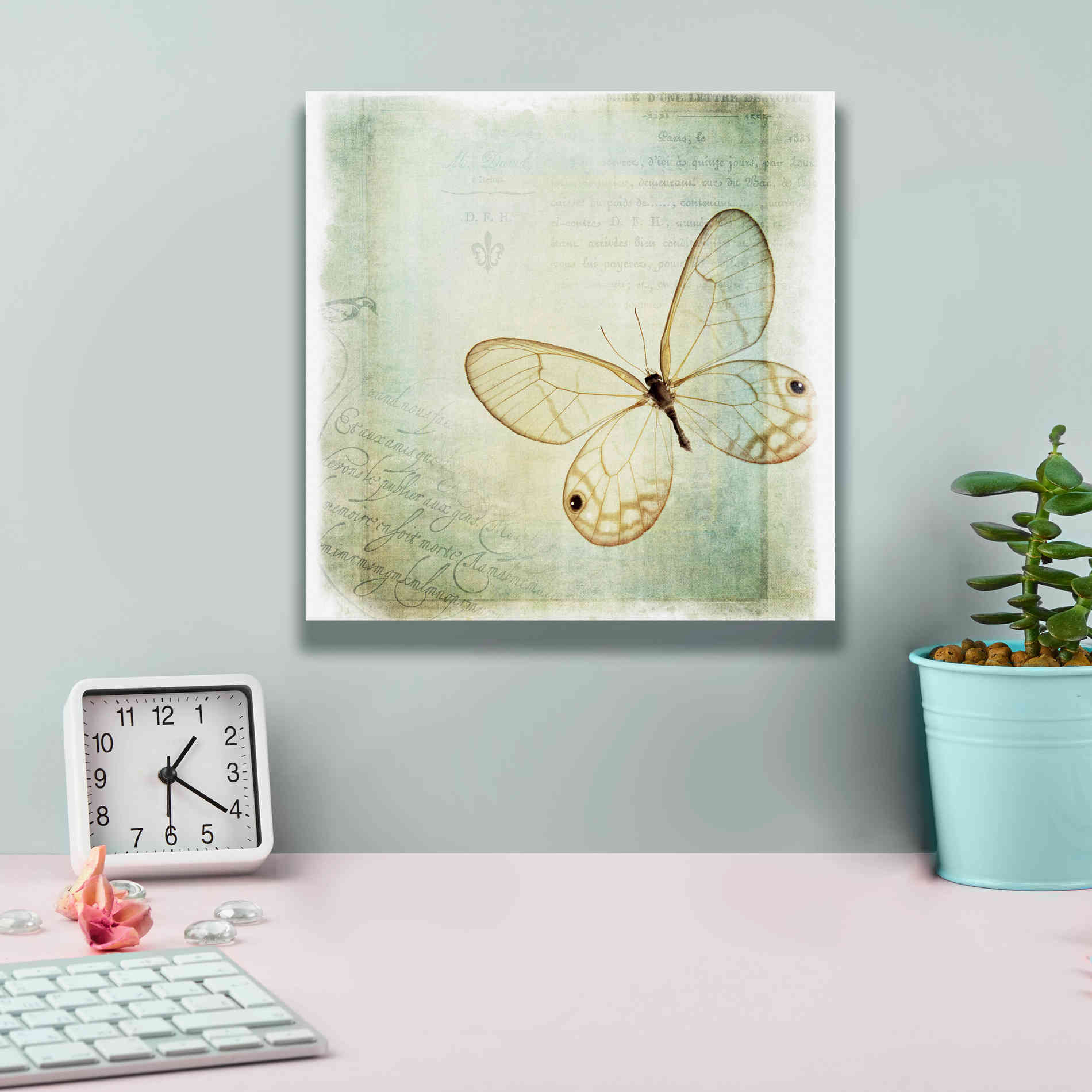 'Floating Butterfly I' by Debra Van Swearingen, Canvas Wall Art,12 x 12