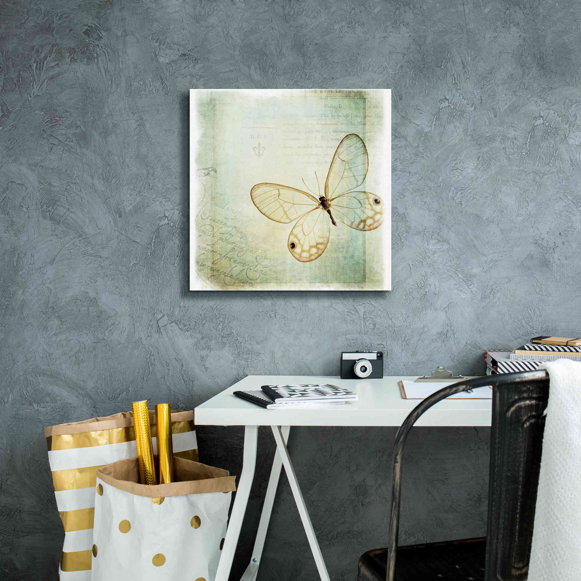 'Floating Butterfly I' by Debra Van Swearingen, Canvas Wall Art,18 x 18
