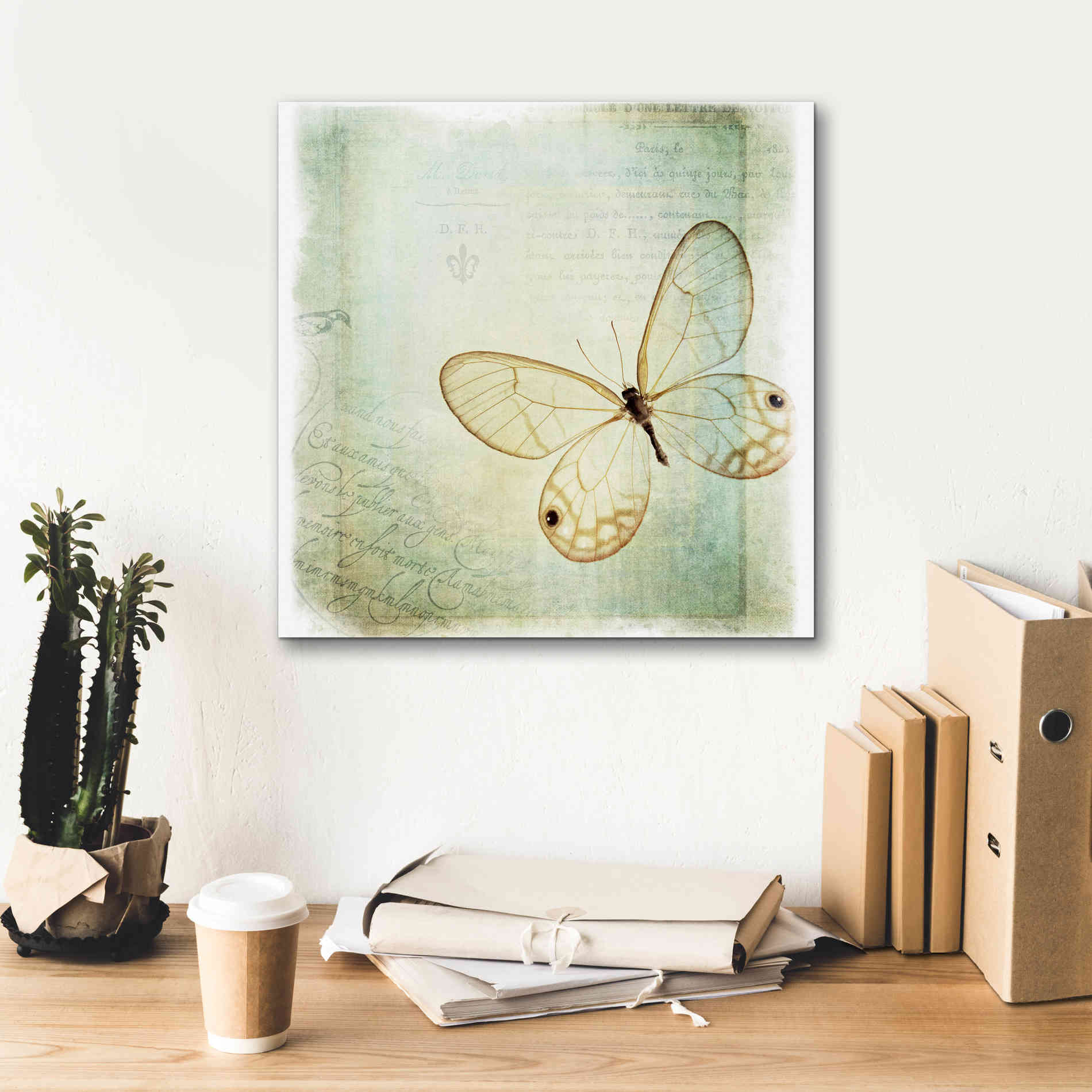 'Floating Butterfly I' by Debra Van Swearingen, Canvas Wall Art,18 x 18