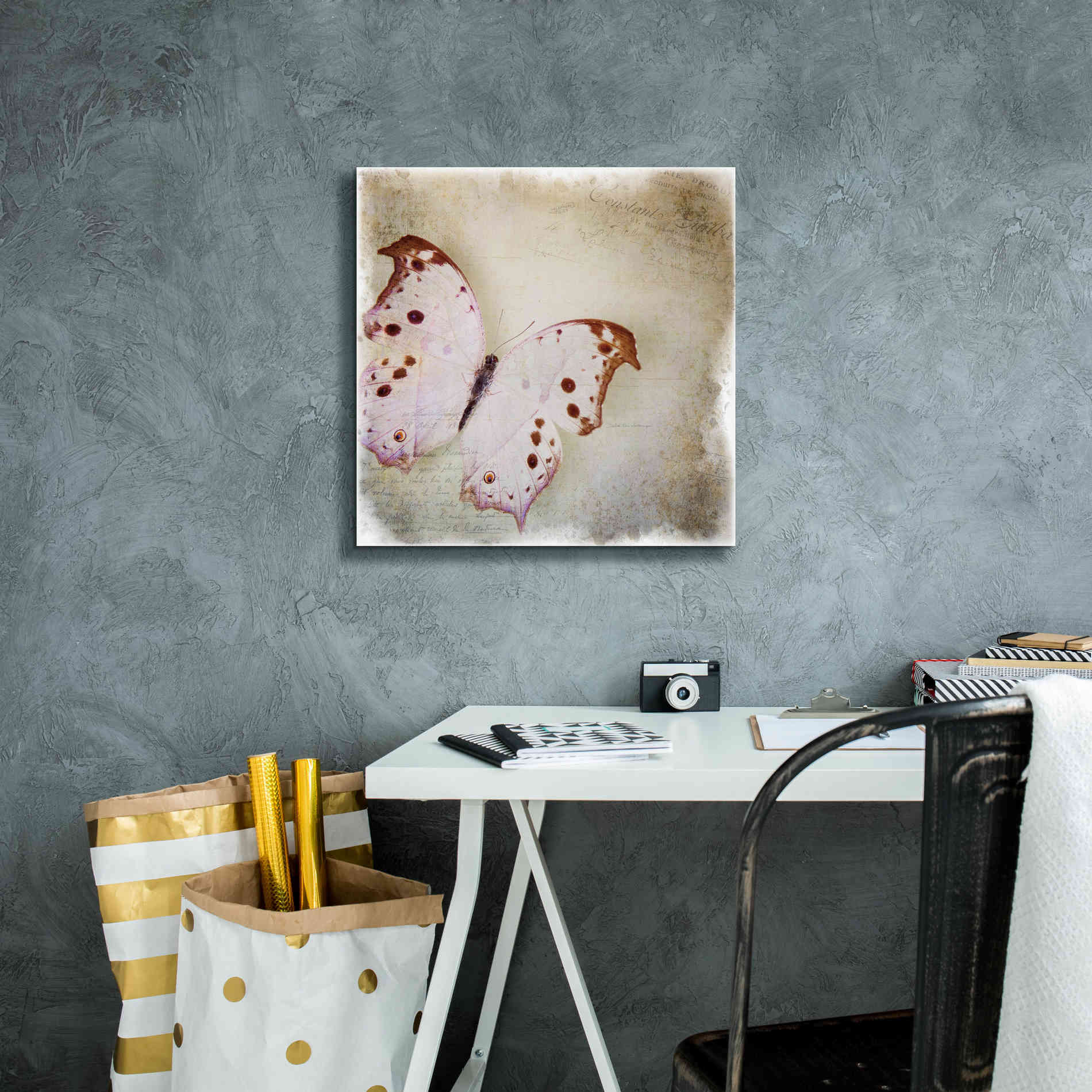 'Floating Butterfly II' by Debra Van Swearingen, Canvas Wall Art,18 x 18