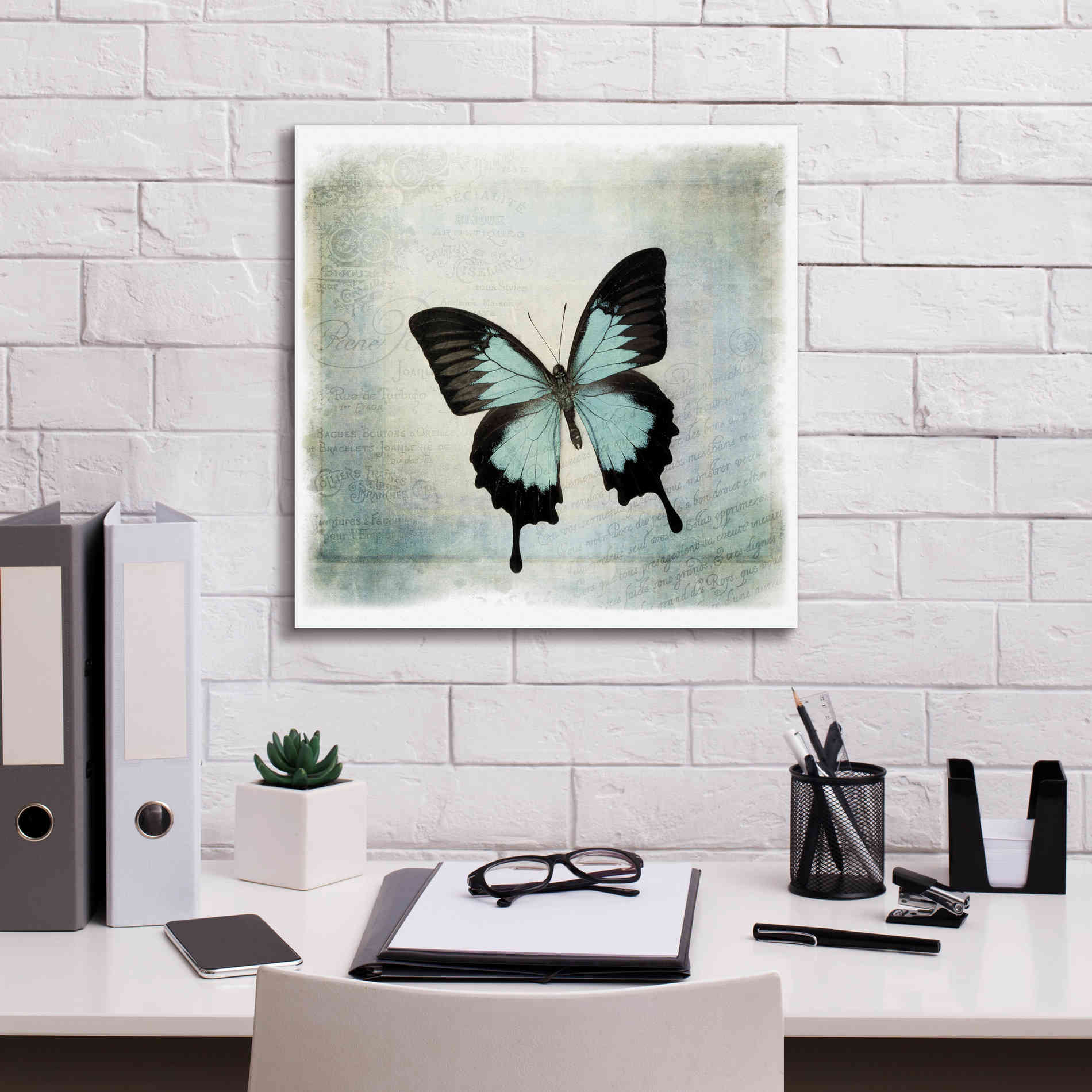 'Floating Butterfly III' by Debra Van Swearingen, Canvas Wall Art,18 x 18