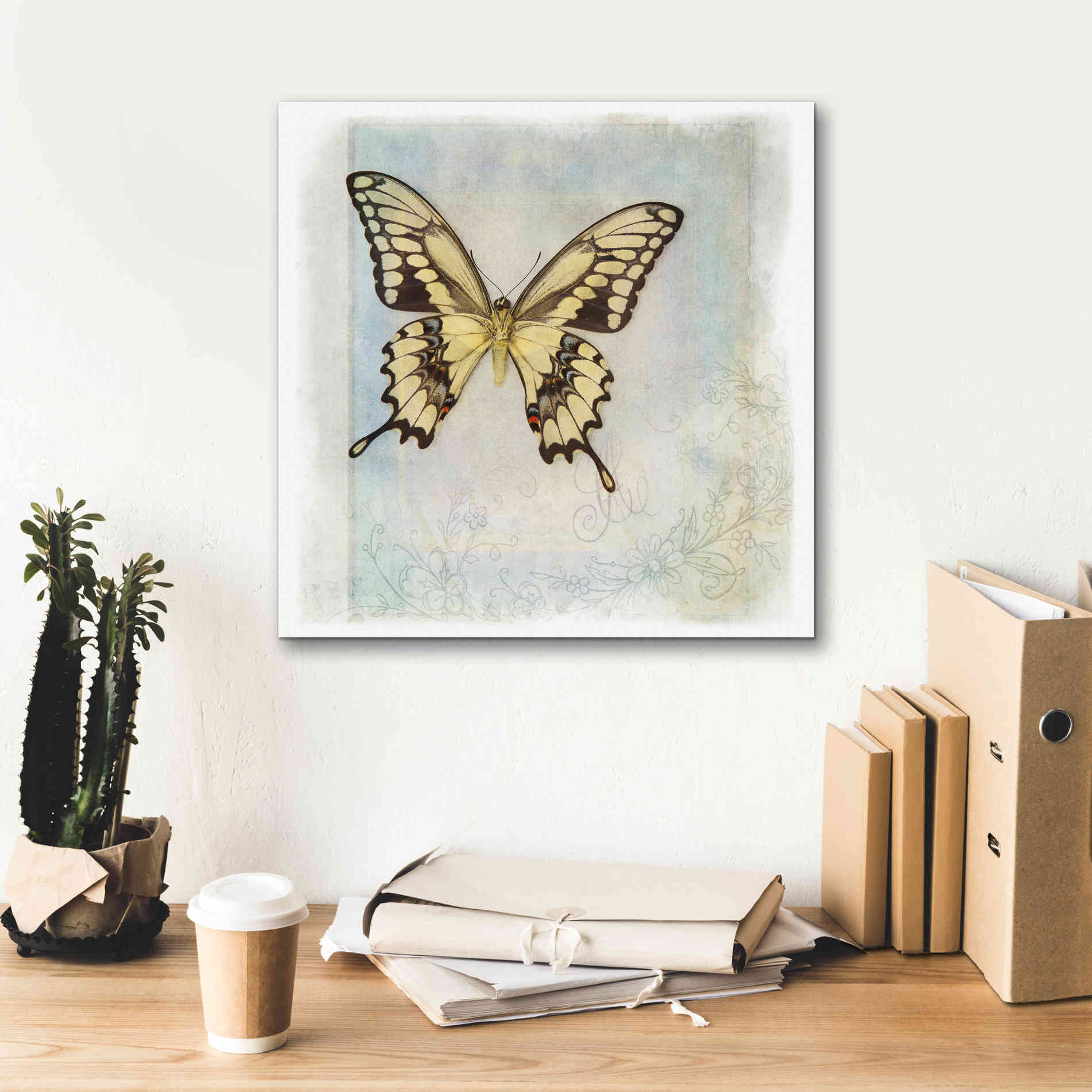 'Floating Butterfly V' by Debra Van Swearingen, Canvas Wall Art,18 x 18