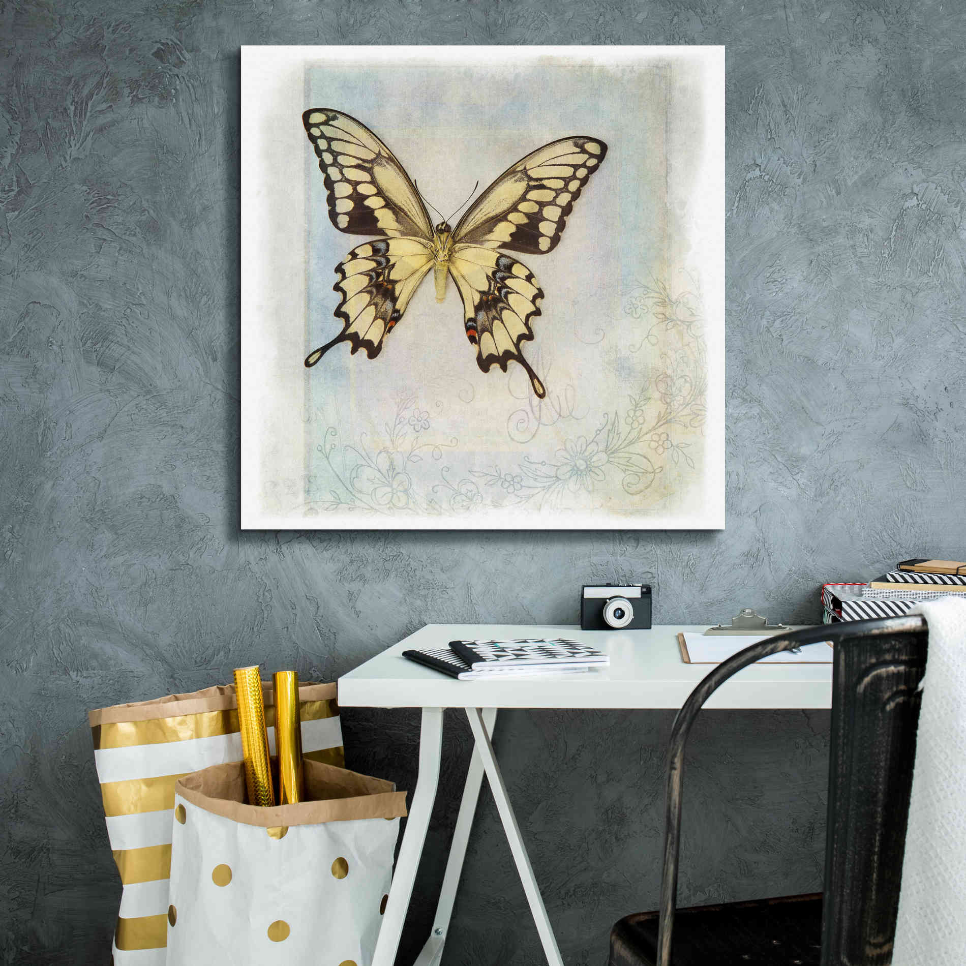 'Floating Butterfly V' by Debra Van Swearingen, Canvas Wall Art,26 x 26