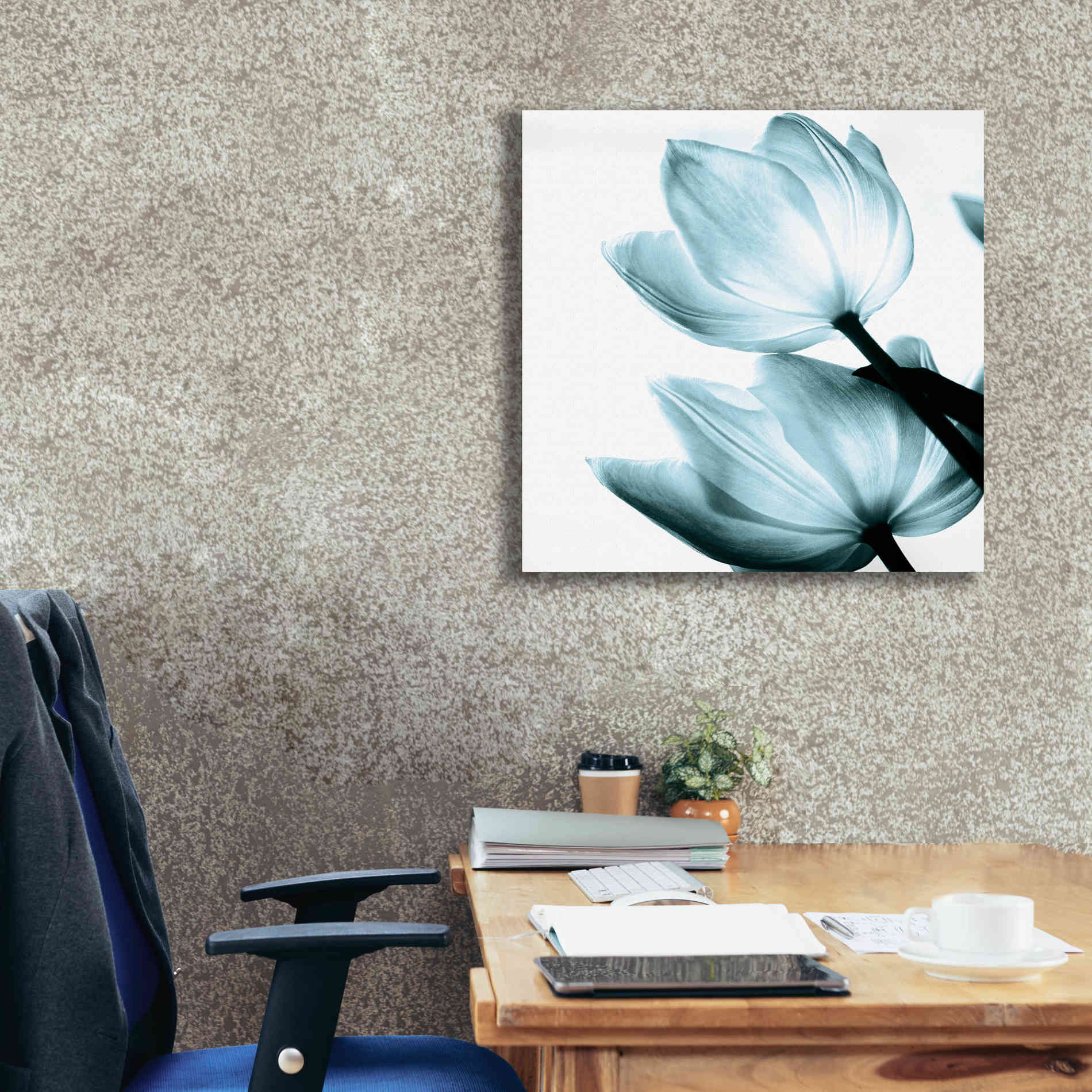 'Translucent Tulips II Aqua' by Debra Van Swearingen, Canvas Wall Art,26 x 26