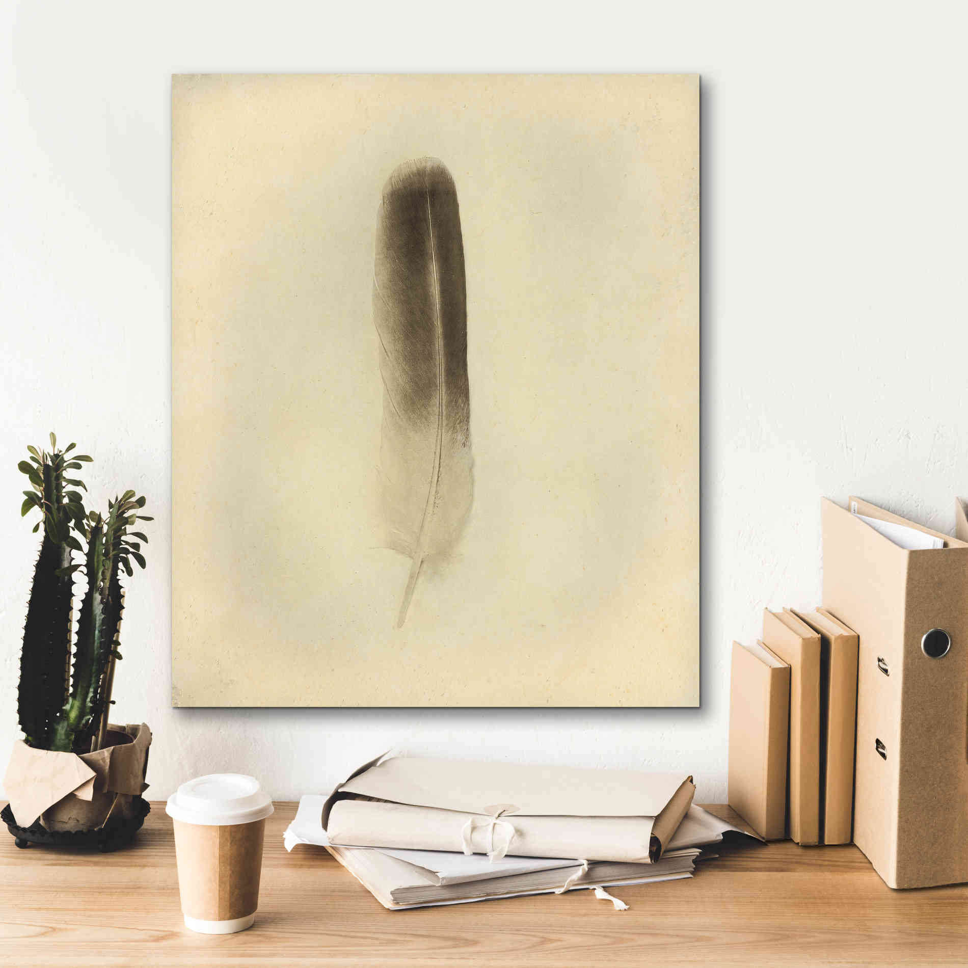 'Feather II Vintage' by Debra Van Swearingen, Canvas Wall Art,20 x 24