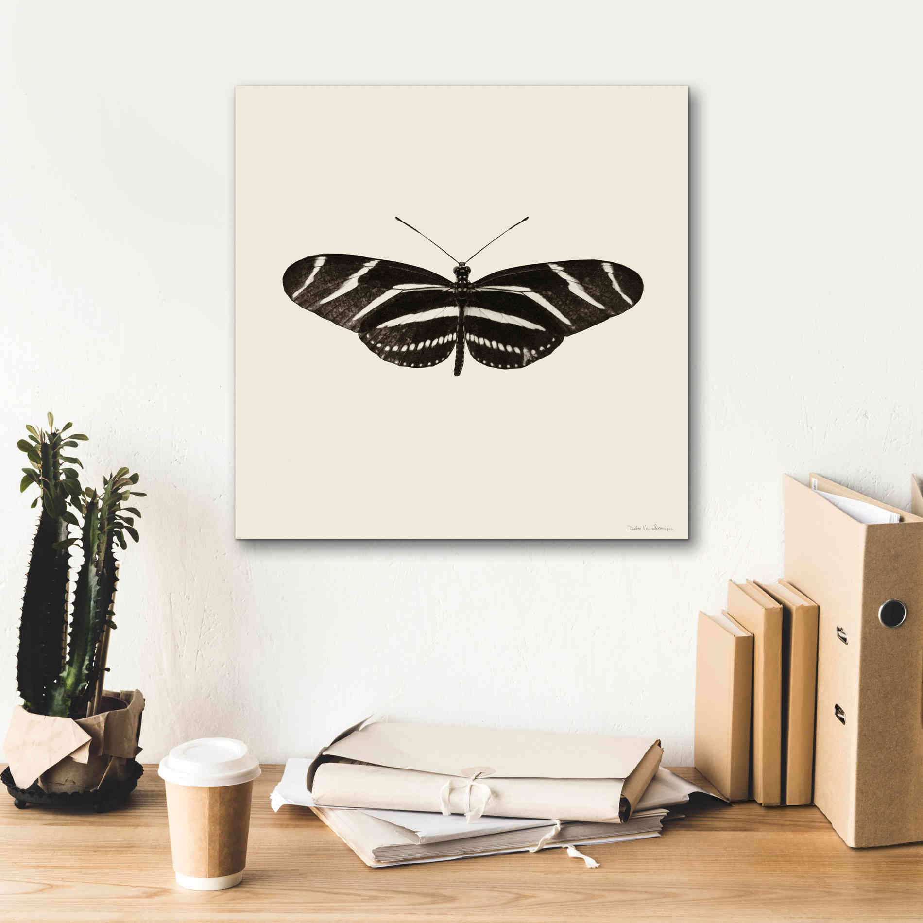 'Butterfly IX B&W' by Debra Van Swearingen, Canvas Wall Art,18 x 18