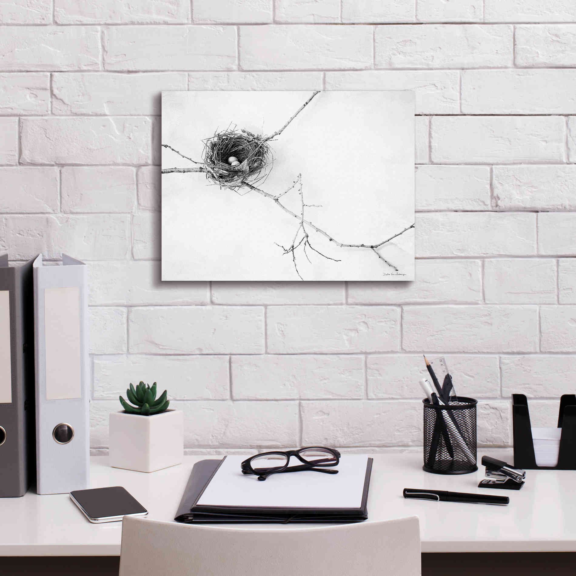 'Nest and Branch I' by Debra Van Swearingen, Canvas Wall Art,16 x 12