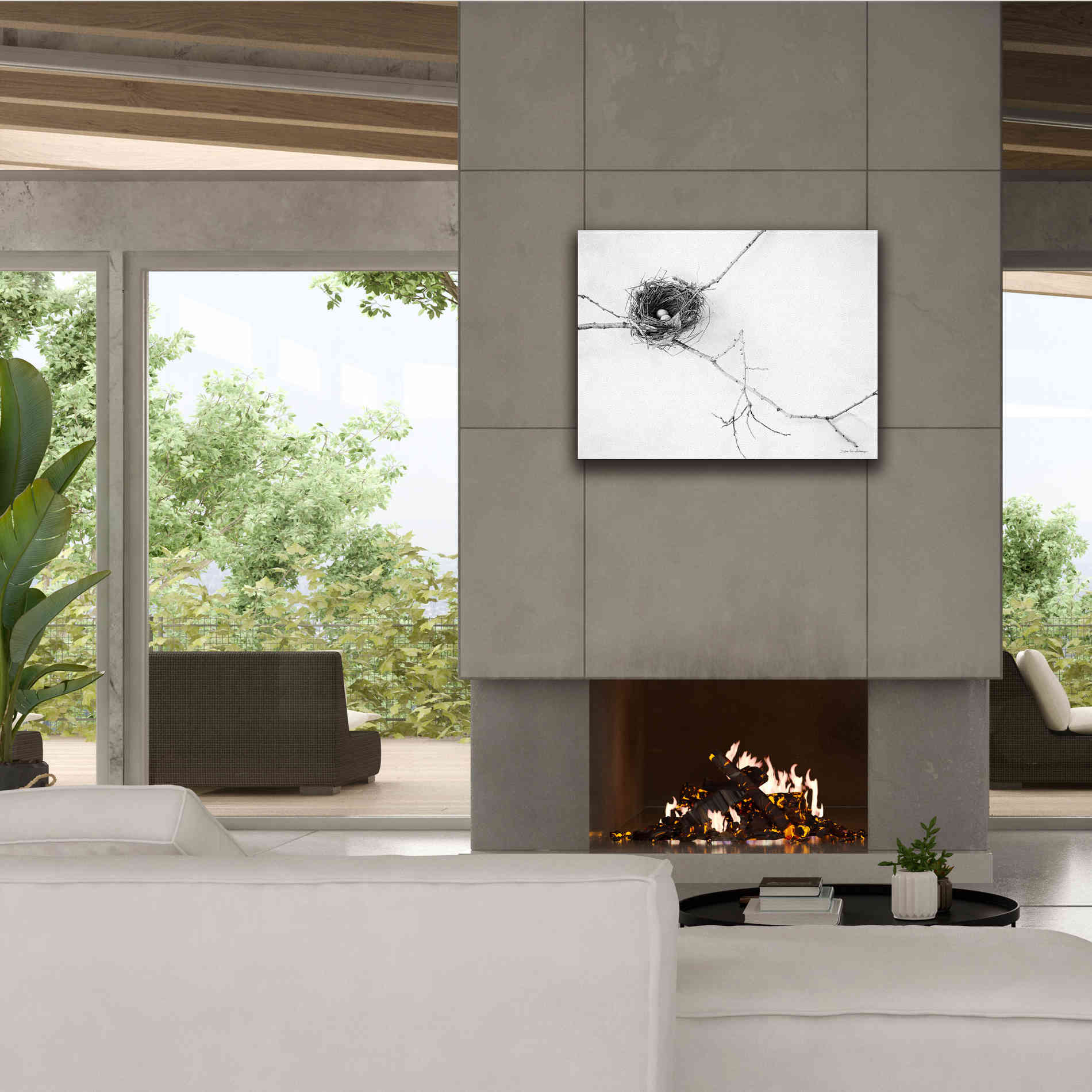 'Nest and Branch I' by Debra Van Swearingen, Canvas Wall Art,34 x 26