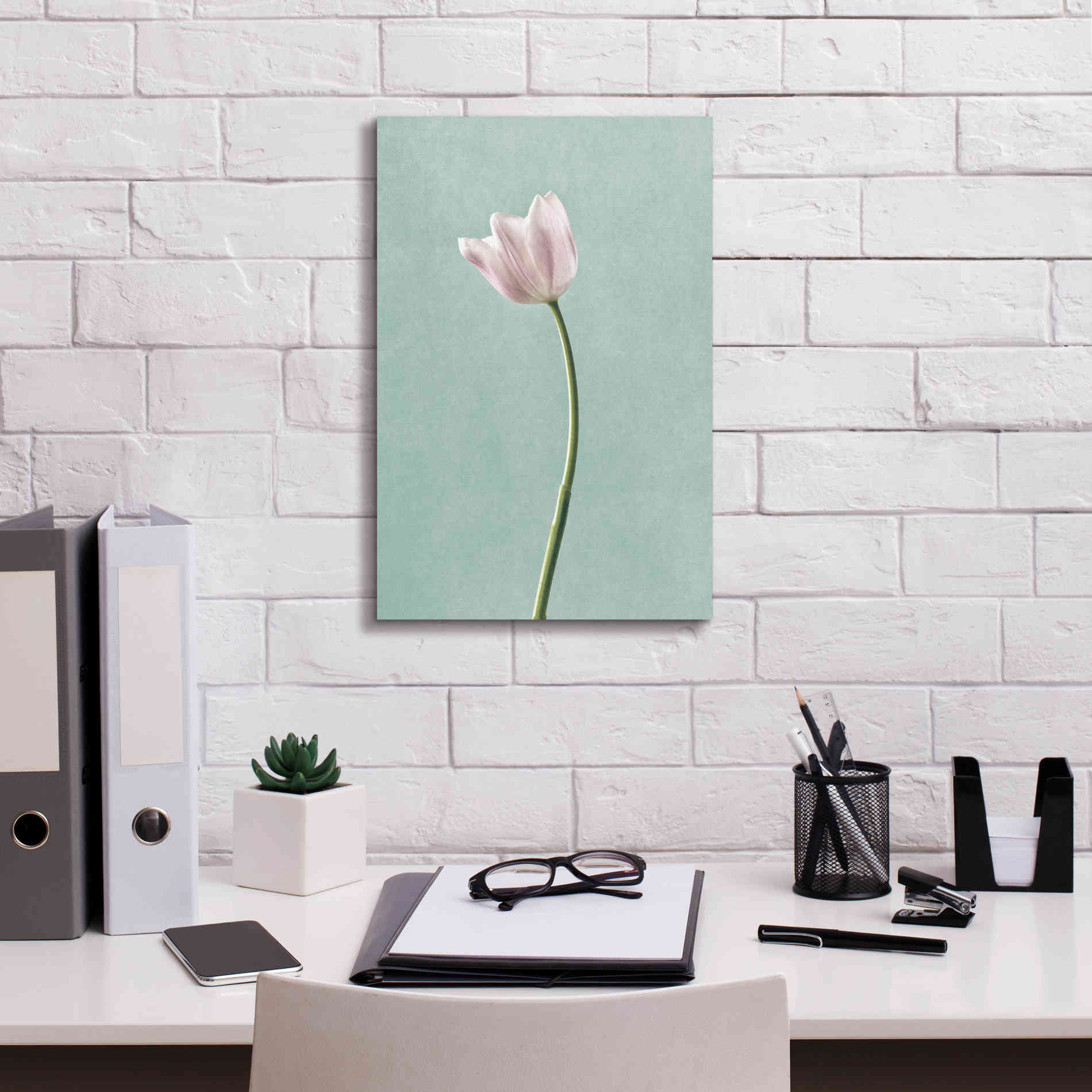 'Light Tulips I Harbor Gray' by Debra Van Swearingen, Canvas Wall Art,12 x 18