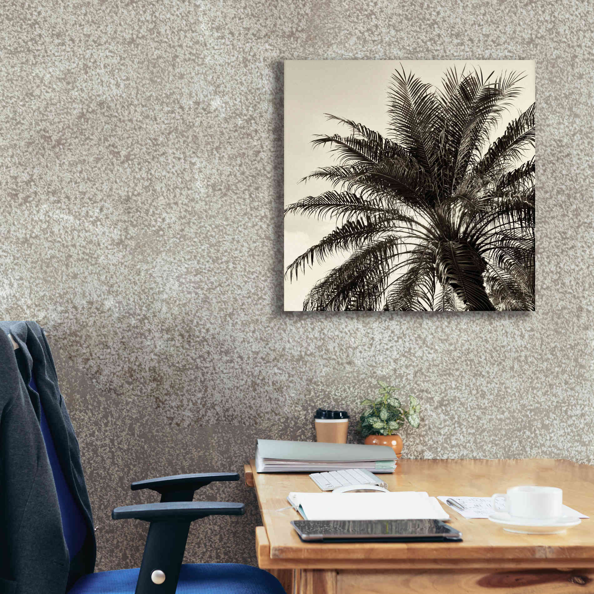'Palm Tree Sepia I' by Debra Van Swearingen, Canvas Wall Art,26 x 26