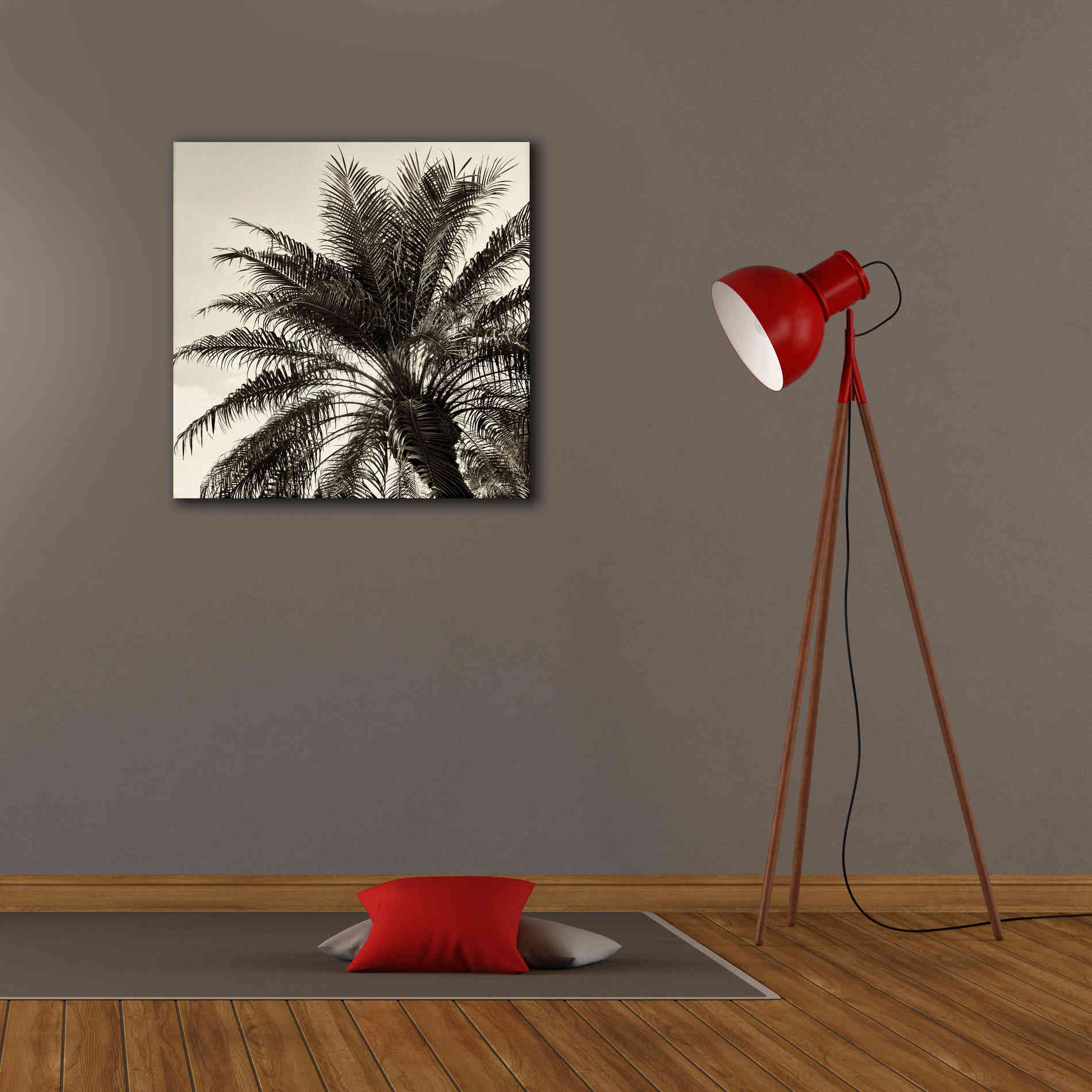 'Palm Tree Sepia I' by Debra Van Swearingen, Canvas Wall Art,26 x 26