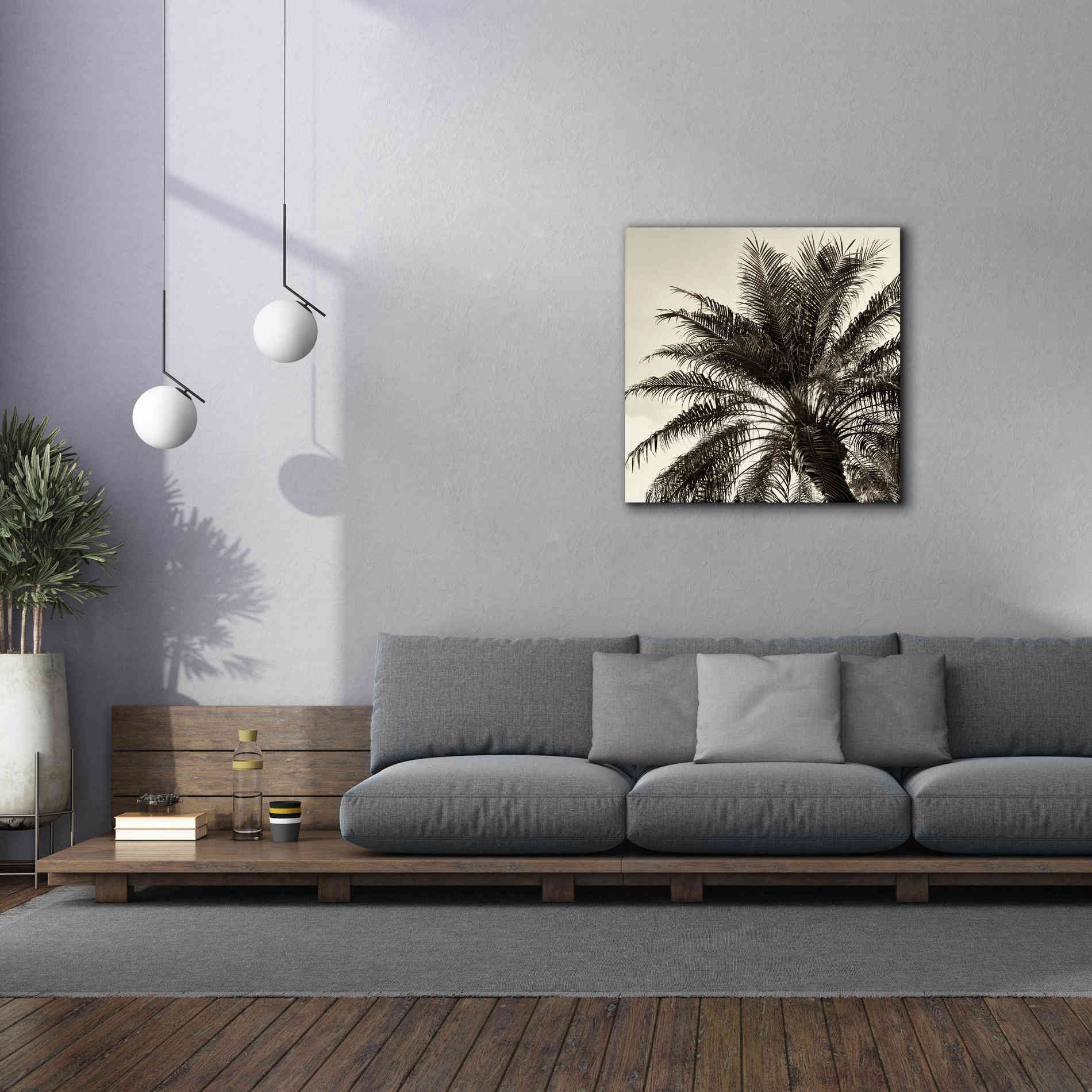 'Palm Tree Sepia I' by Debra Van Swearingen, Canvas Wall Art,37 x 37