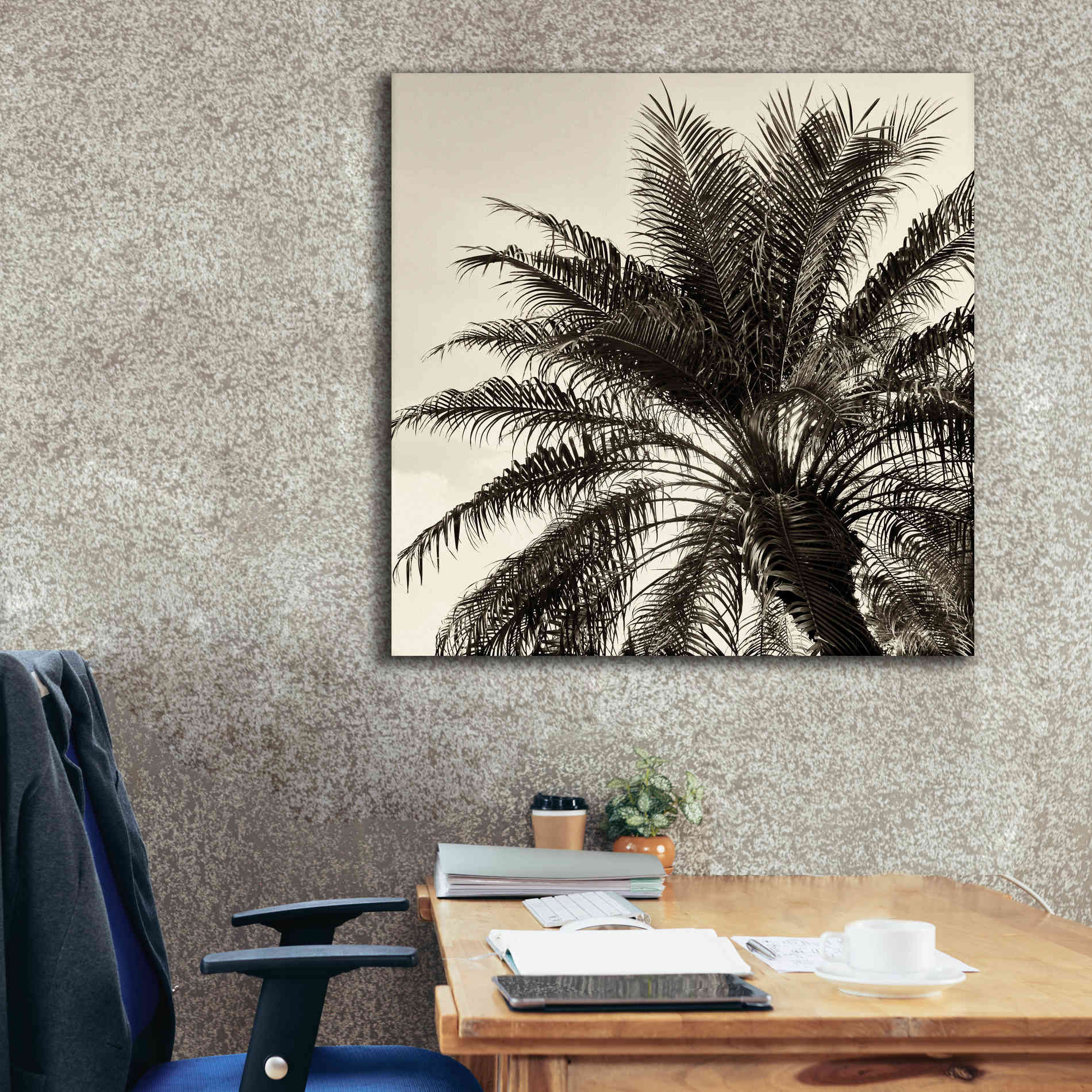 'Palm Tree Sepia I' by Debra Van Swearingen, Canvas Wall Art,37 x 37