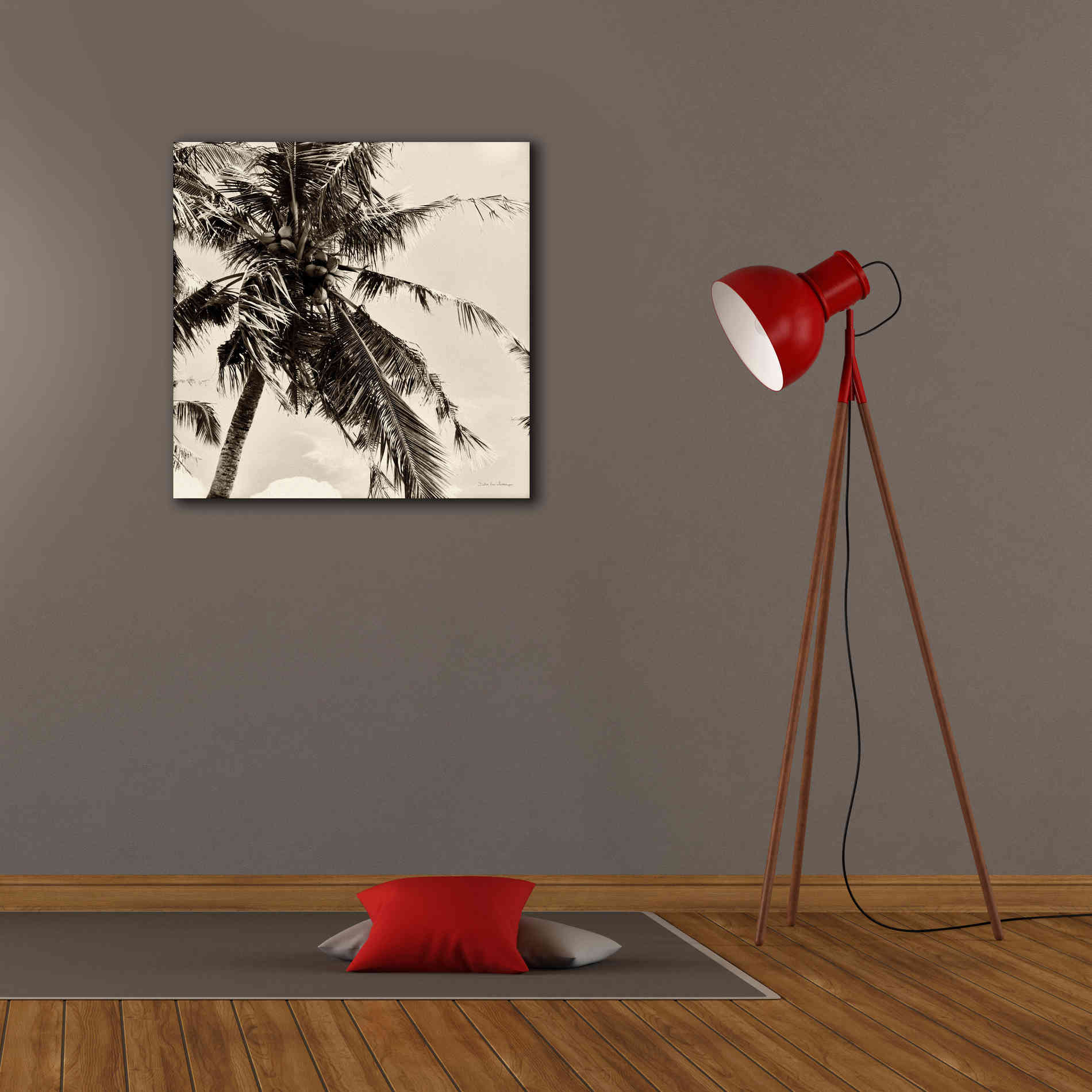 'Palm Tree Sepia II' by Debra Van Swearingen, Canvas Wall Art,26 x 26
